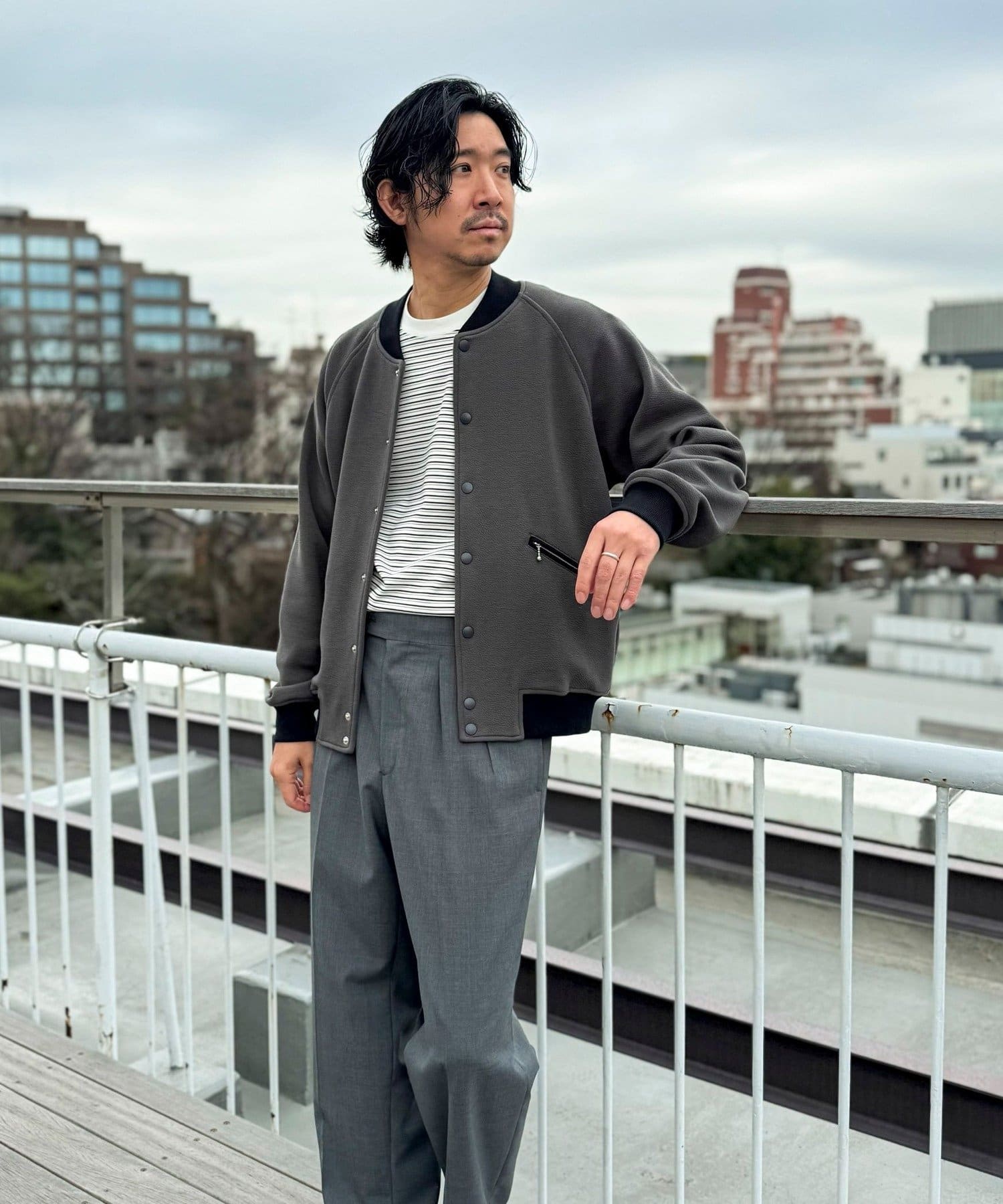 NOLLEY'S(ノーリーズ) ウォッシャブル オーバーサイズ カットスタジャン