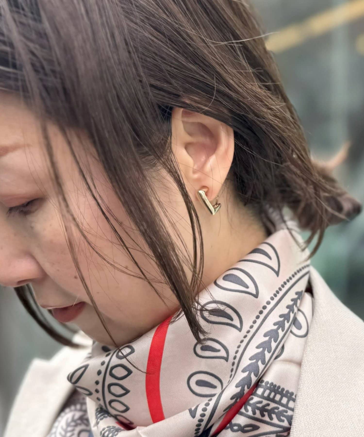 NOLLEY'S(ノーリーズ) 【grace grace/グラスグラス】スクエアＧ型イヤリング