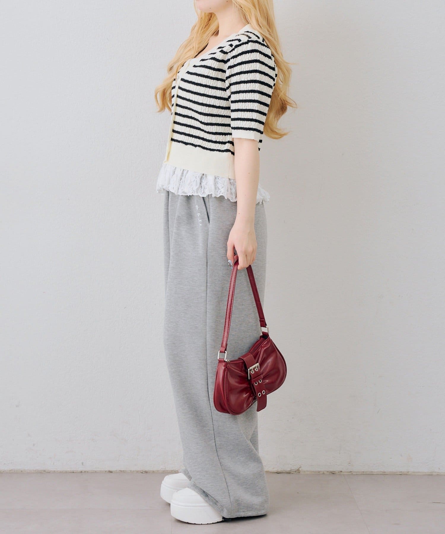 NICE CLAUP / OLIVE des OLIVE OUTLET(ナイスクラップ  / オリーブ デ オリーブ アウトレット) 【continuer】裾レースベビーケーブルニット