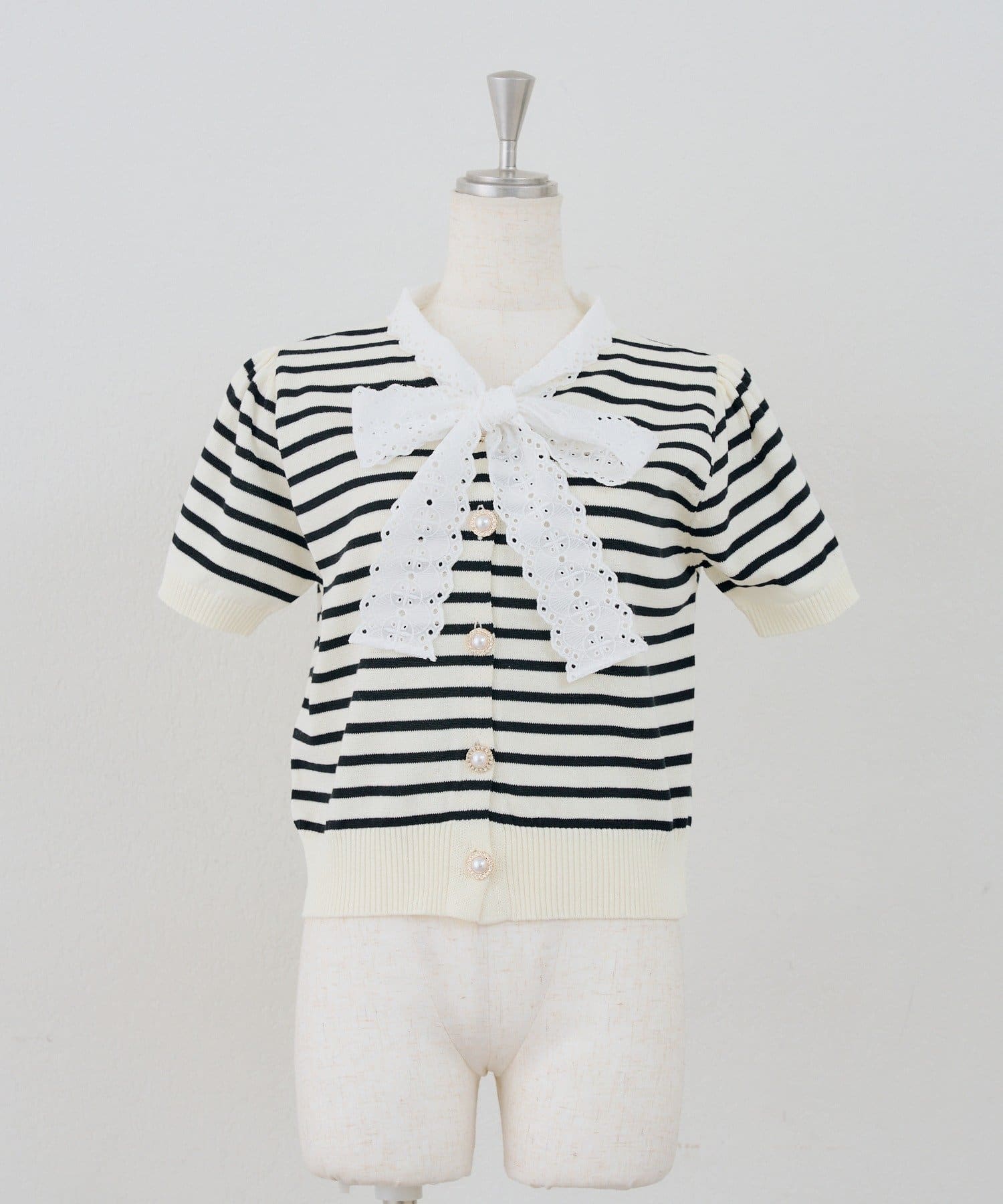 NICE CLAUP / OLIVE des OLIVE OUTLET(ナイスクラップ  / オリーブ デ オリーブ アウトレット) 【continuer】レースボウタイニット