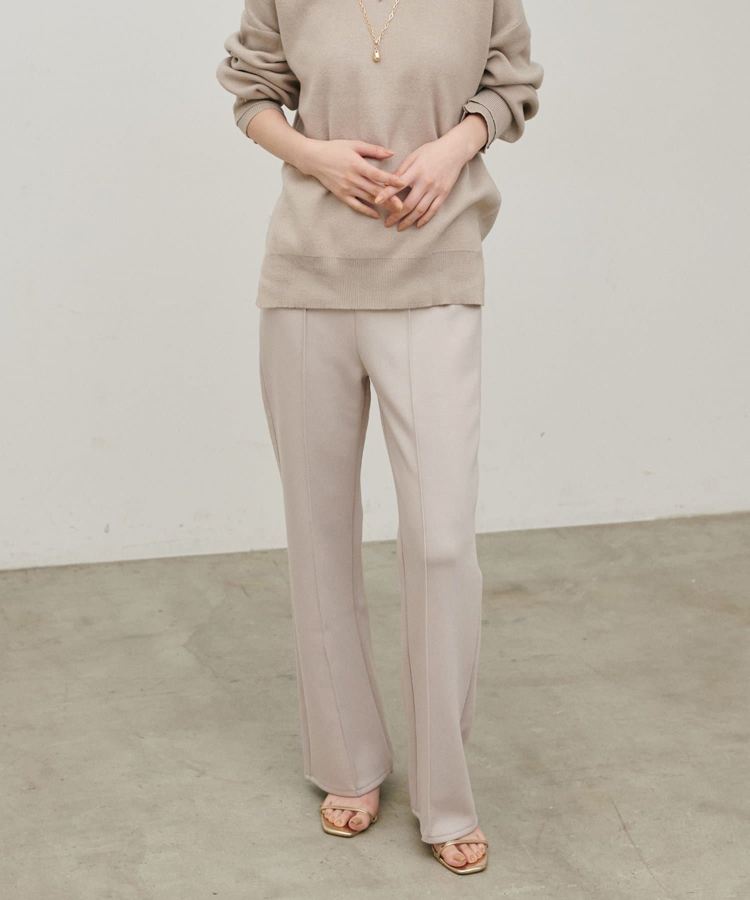 LARUTA(ラルータ) 【LARUTA】ボンディングセミフレアパンツ