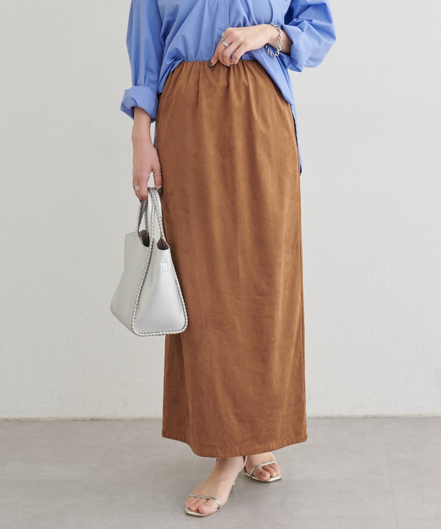 LARUTA(ラルータ) 【LARUTA】ストレッチスウェードスカート