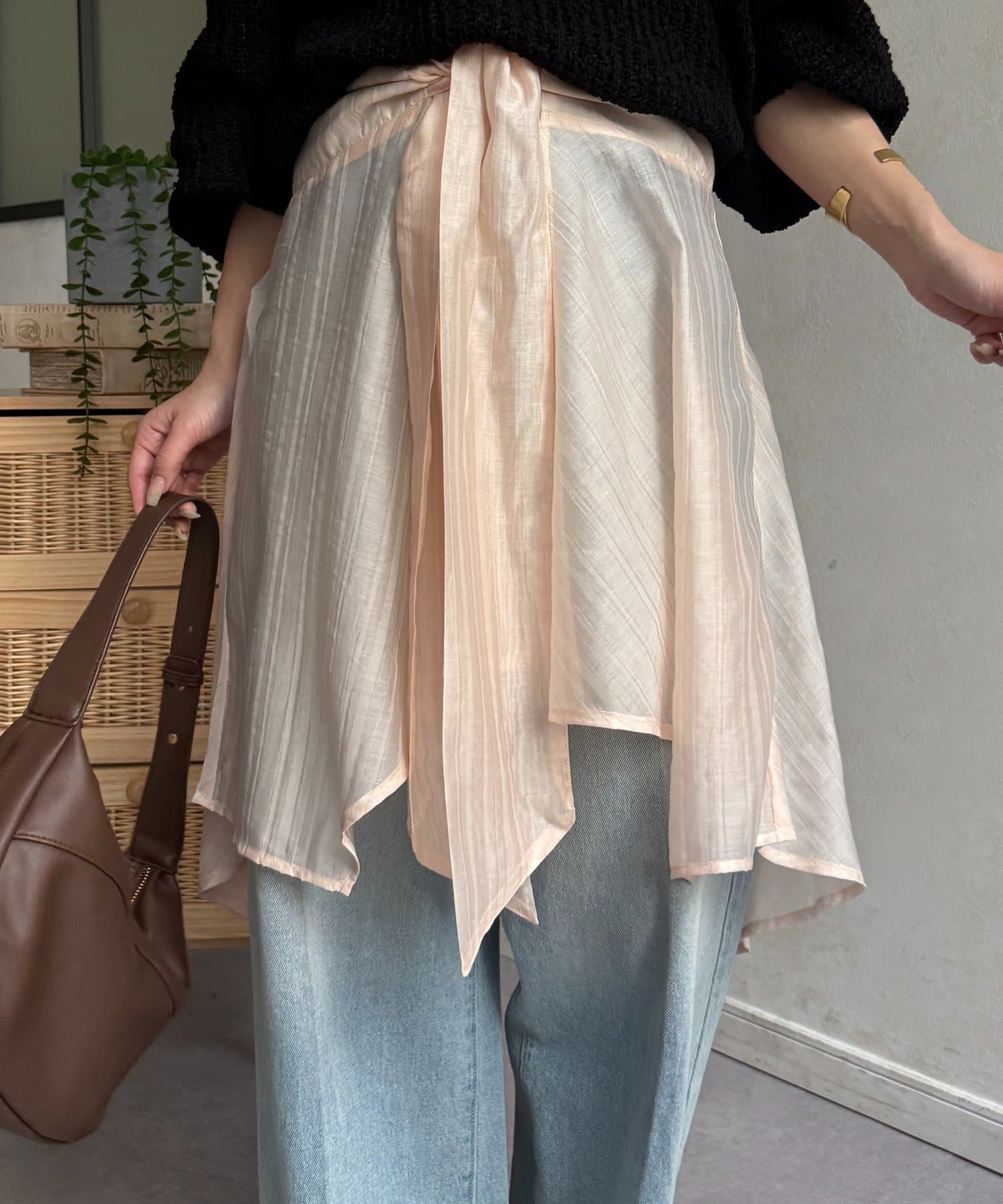 Thevon.(ゼヴォン) シアーストライプラップスカート