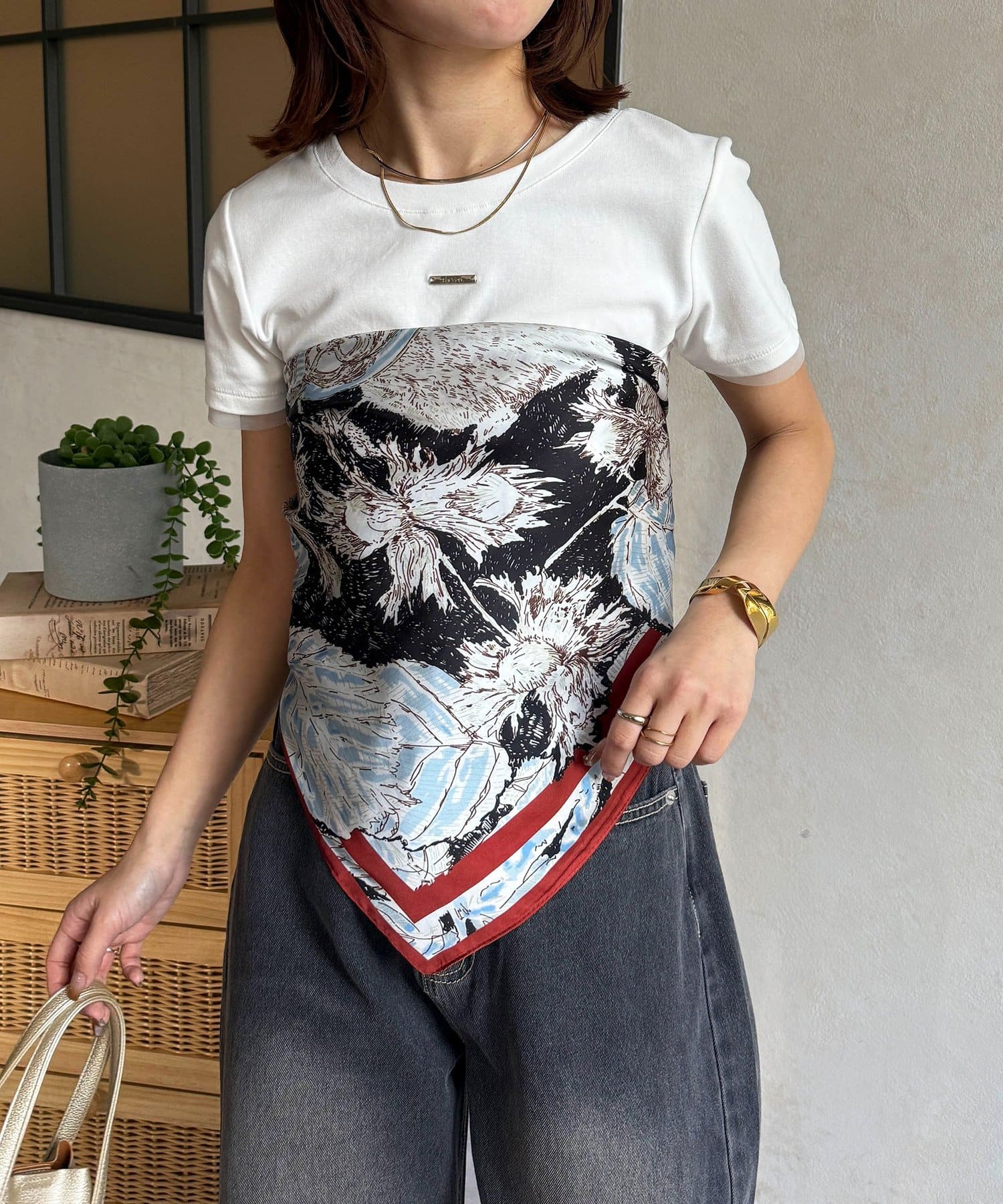 Thevon.(ゼヴォン) アソート柄70cmスカーフ