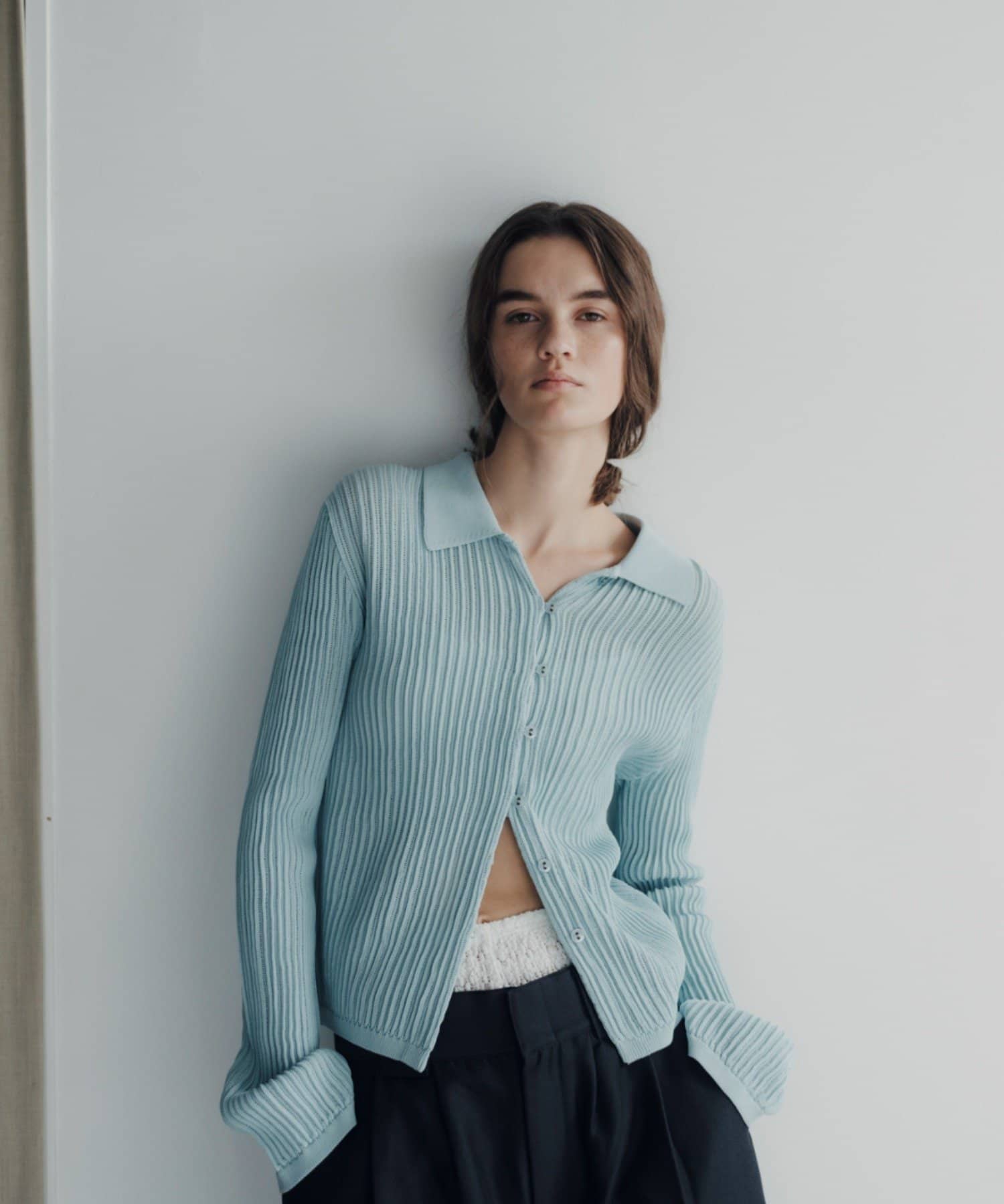 Pasterip(パセリ) Polo knit summer cardigan