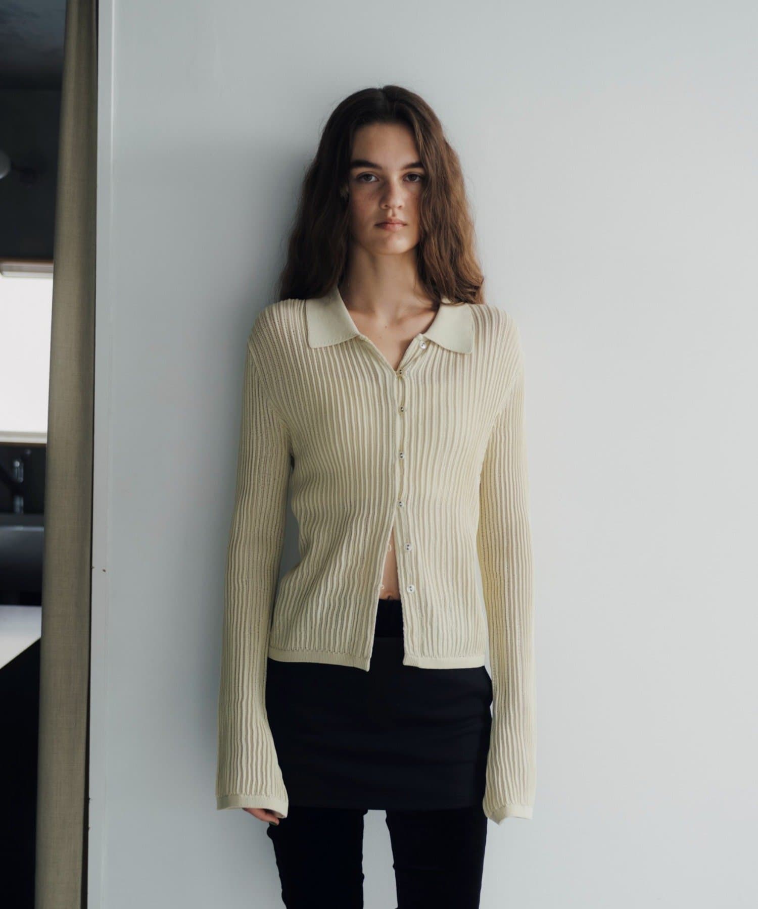 Pasterip(パセリ) Polo knit summer cardigan