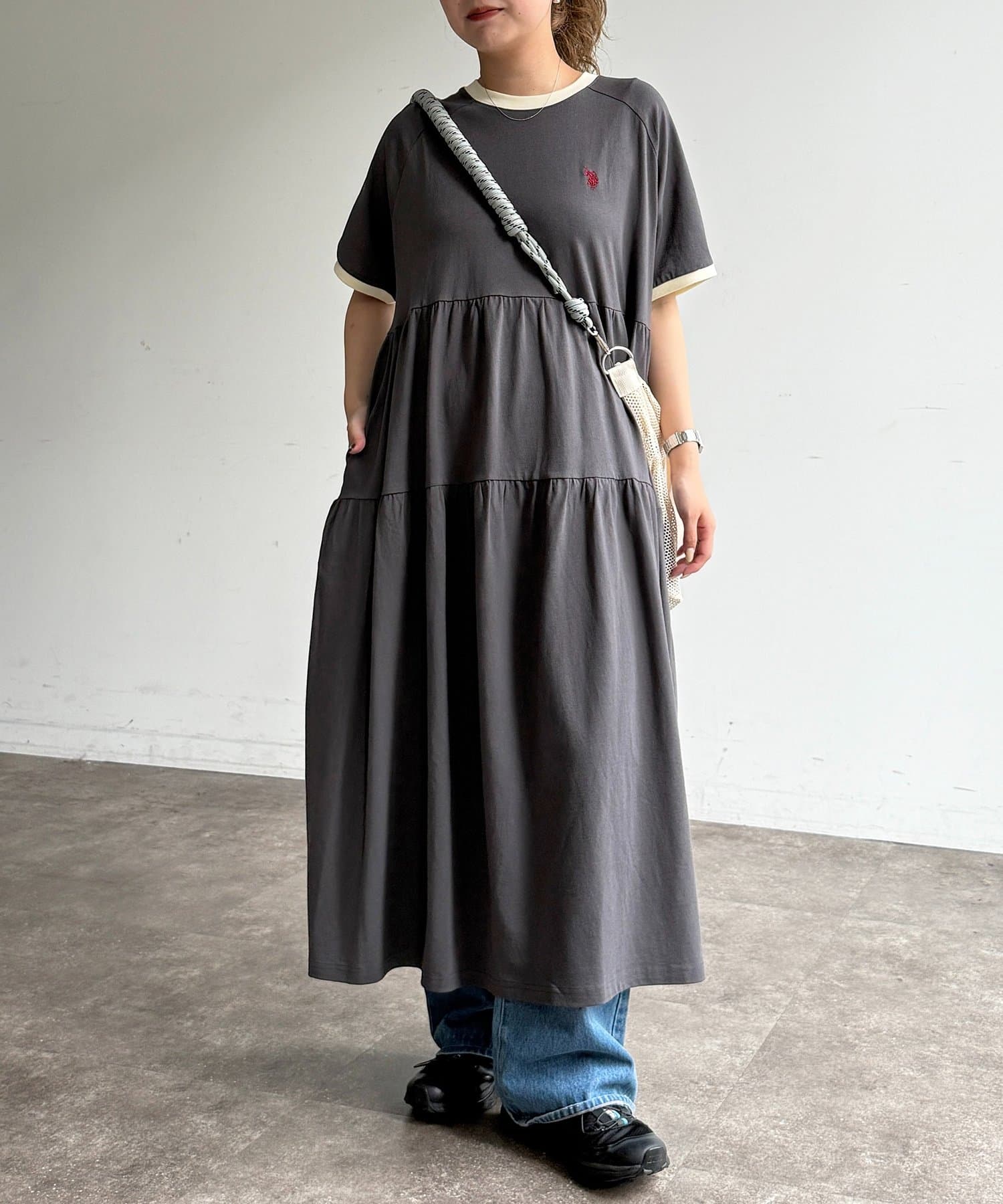 CPCM(シーピーシーエム) 【U.S. POLO ASSN.】半袖ティアードワンピース