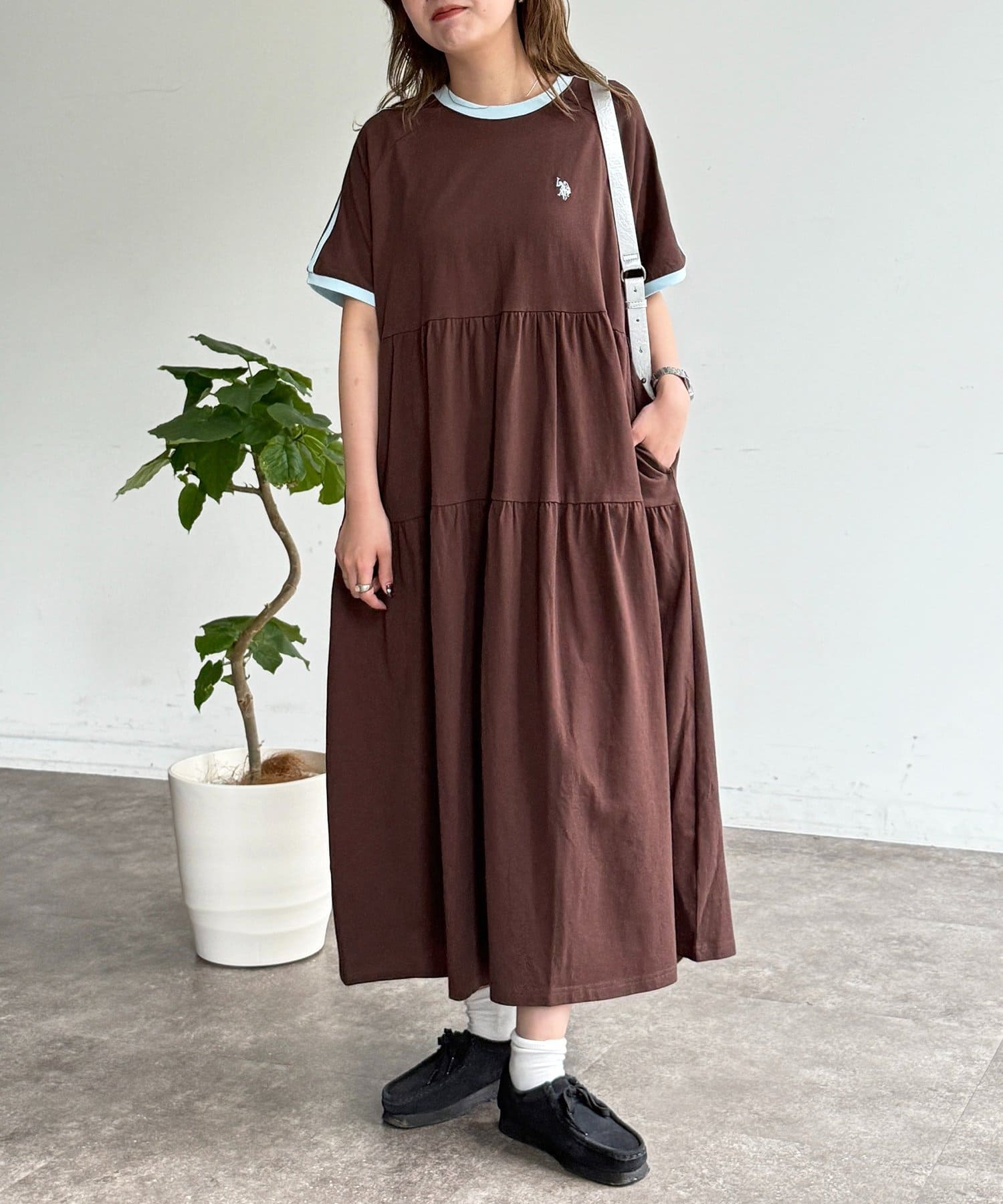 CPCM(シーピーシーエム) 【U.S. POLO ASSN.】半袖ティアードワンピース