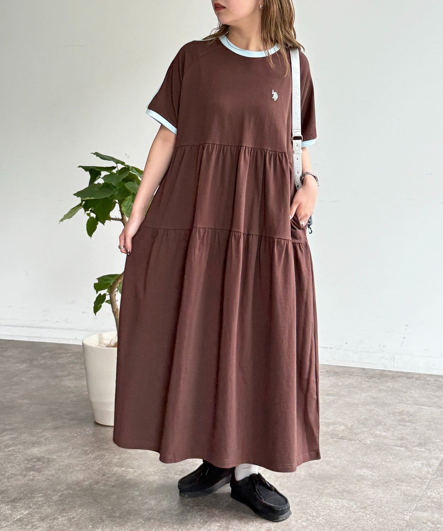 CPCM(シーピーシーエム) 【U.S. POLO ASSN.】半袖ティアードワンピース