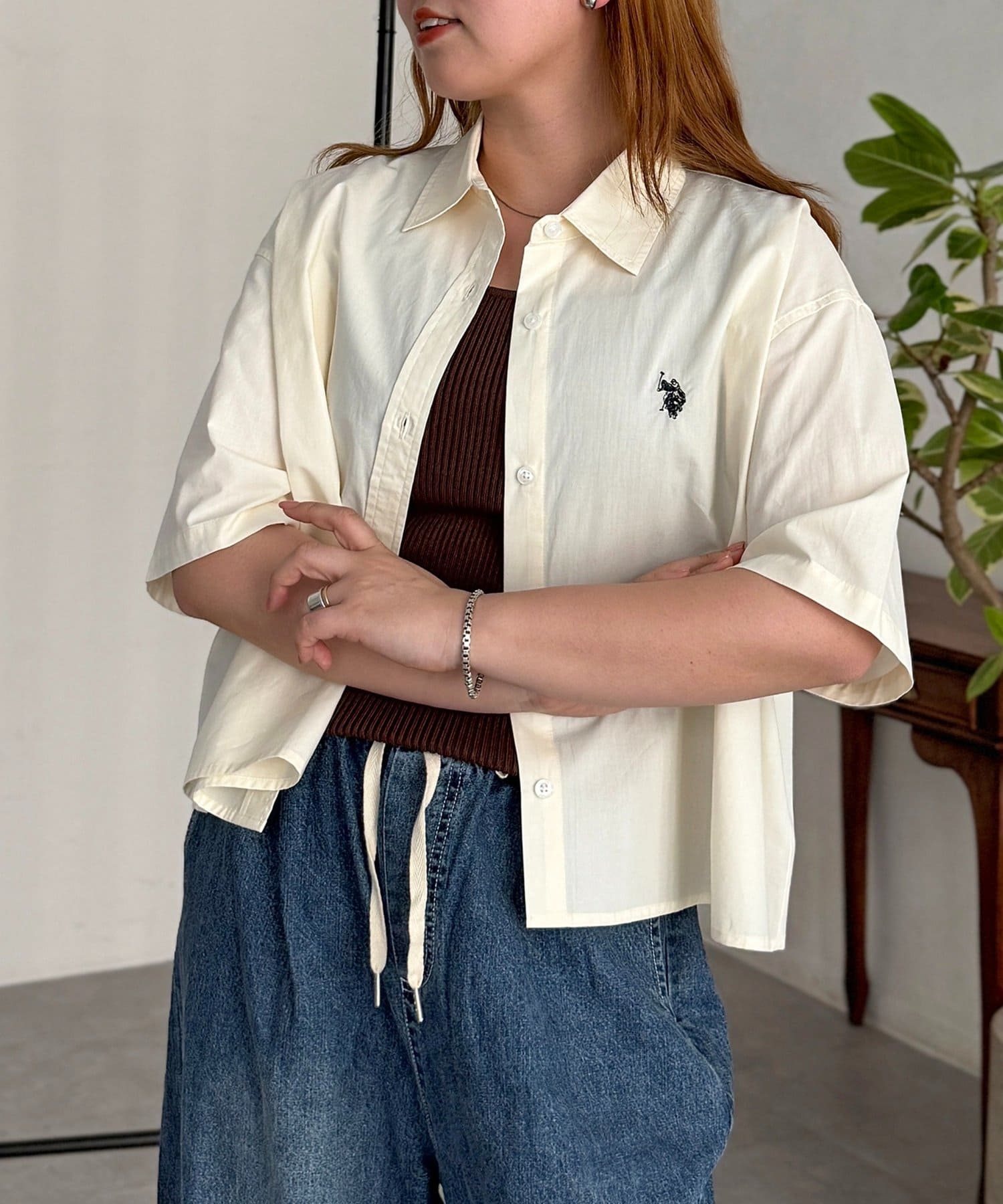 CPCM(シーピーシーエム) 【U.S. POLO ASSN.】クロップドシャツ