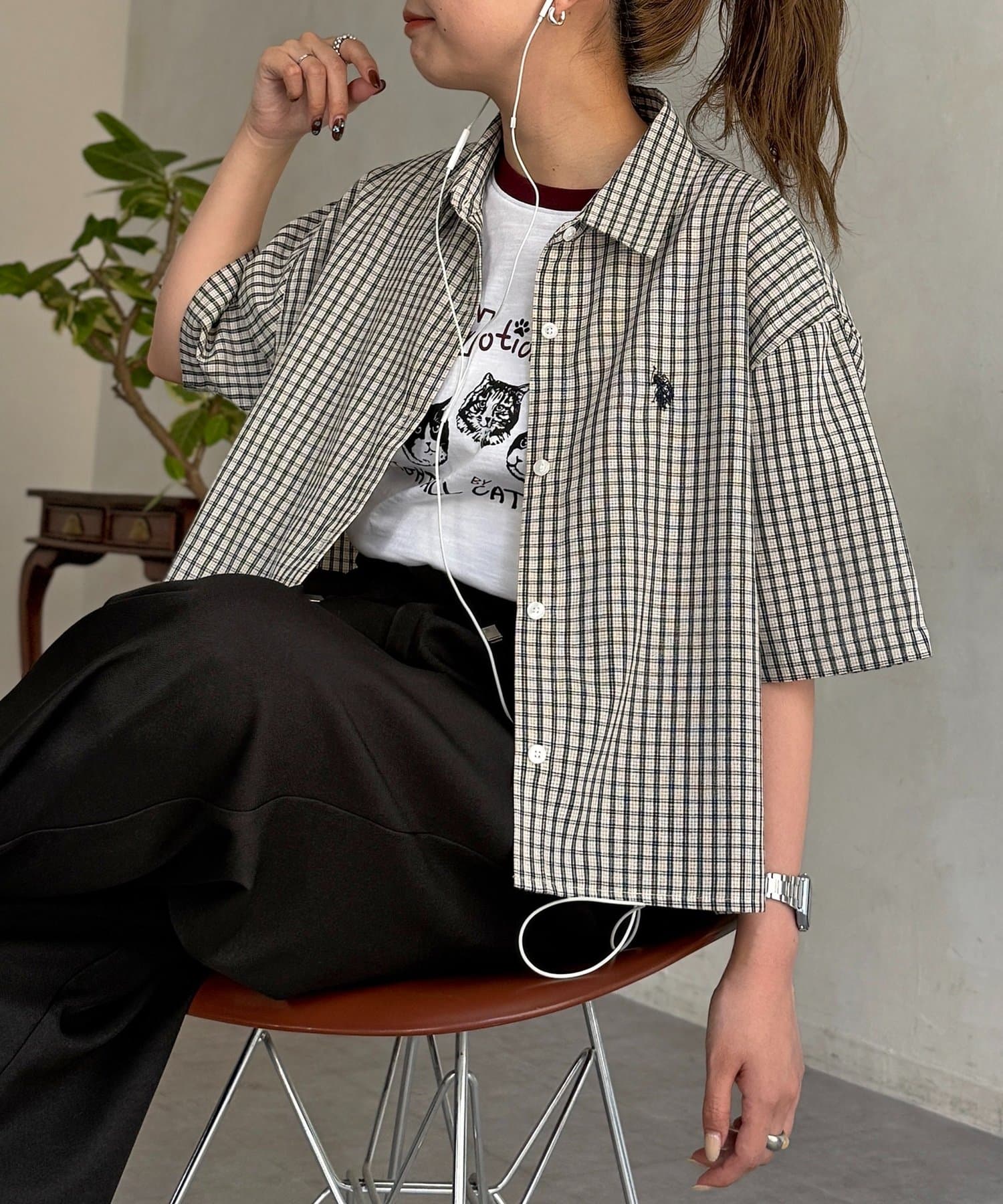 CPCM(シーピーシーエム) 【U.S. POLO ASSN.】クロップドシャツ