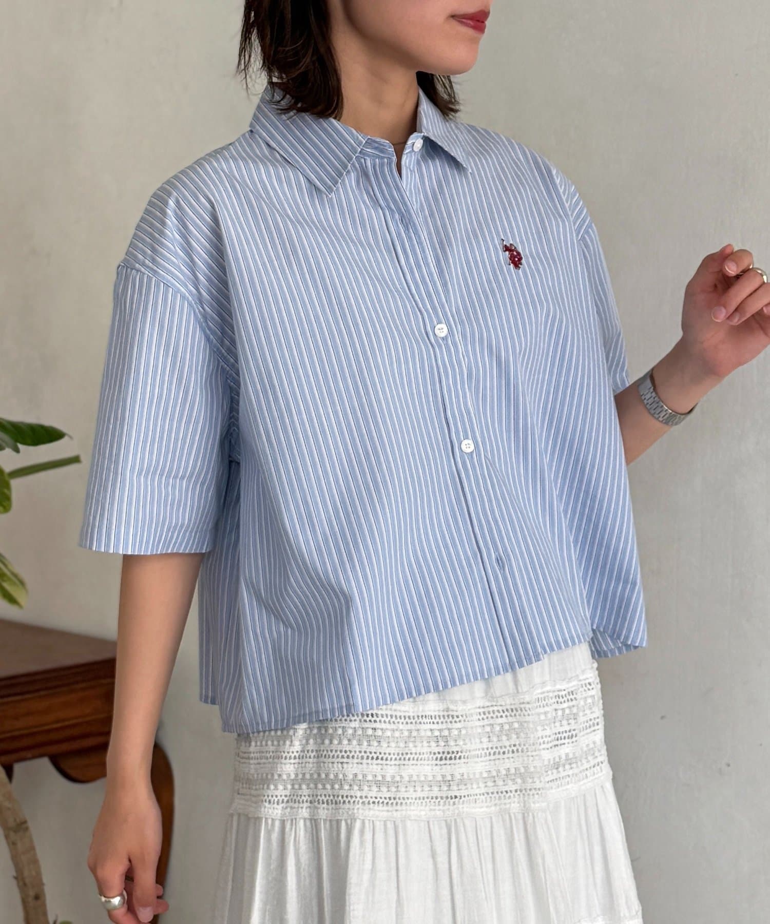 CPCM(シーピーシーエム) 【U.S. POLO ASSN.】クロップドシャツ