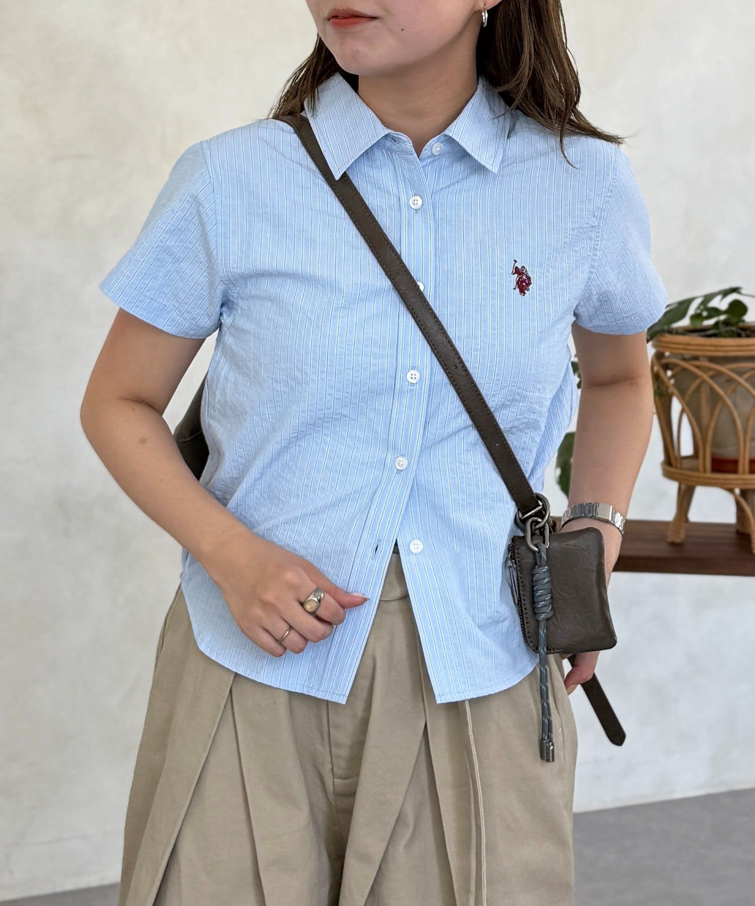 CPCM(シーピーシーエム) 【U.S. POLO ASSN.】シアサッカーミニシャツ