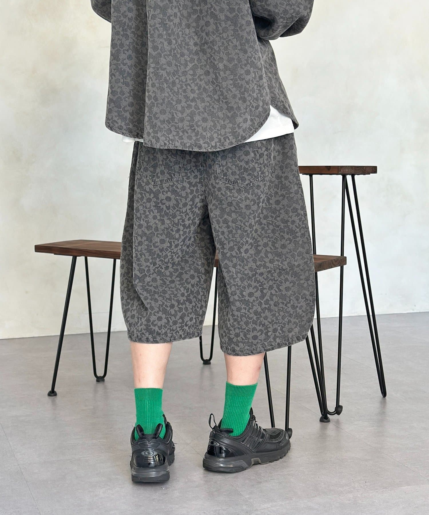 CPCM(シーピーシーエム) フラワージャガードデニムショーツ