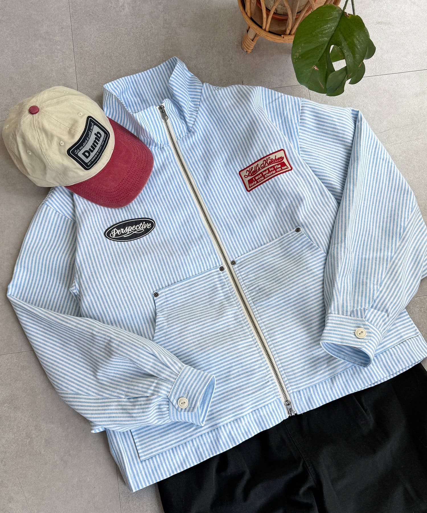 CPCM(シーピーシーエム) ストライプワークシャツジャケット