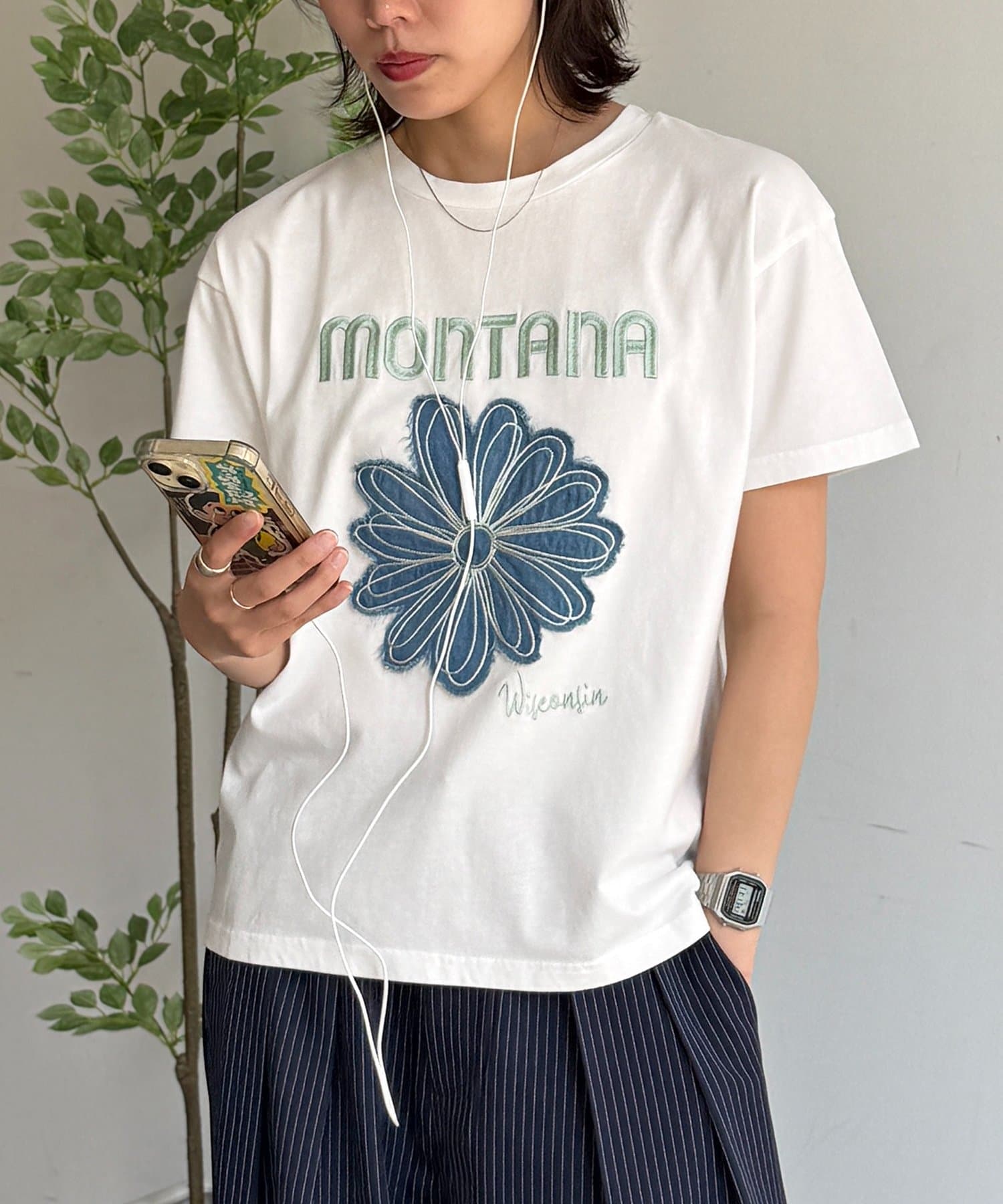 CPCM(シーピーシーエム) デニムアップリケコンパクトT