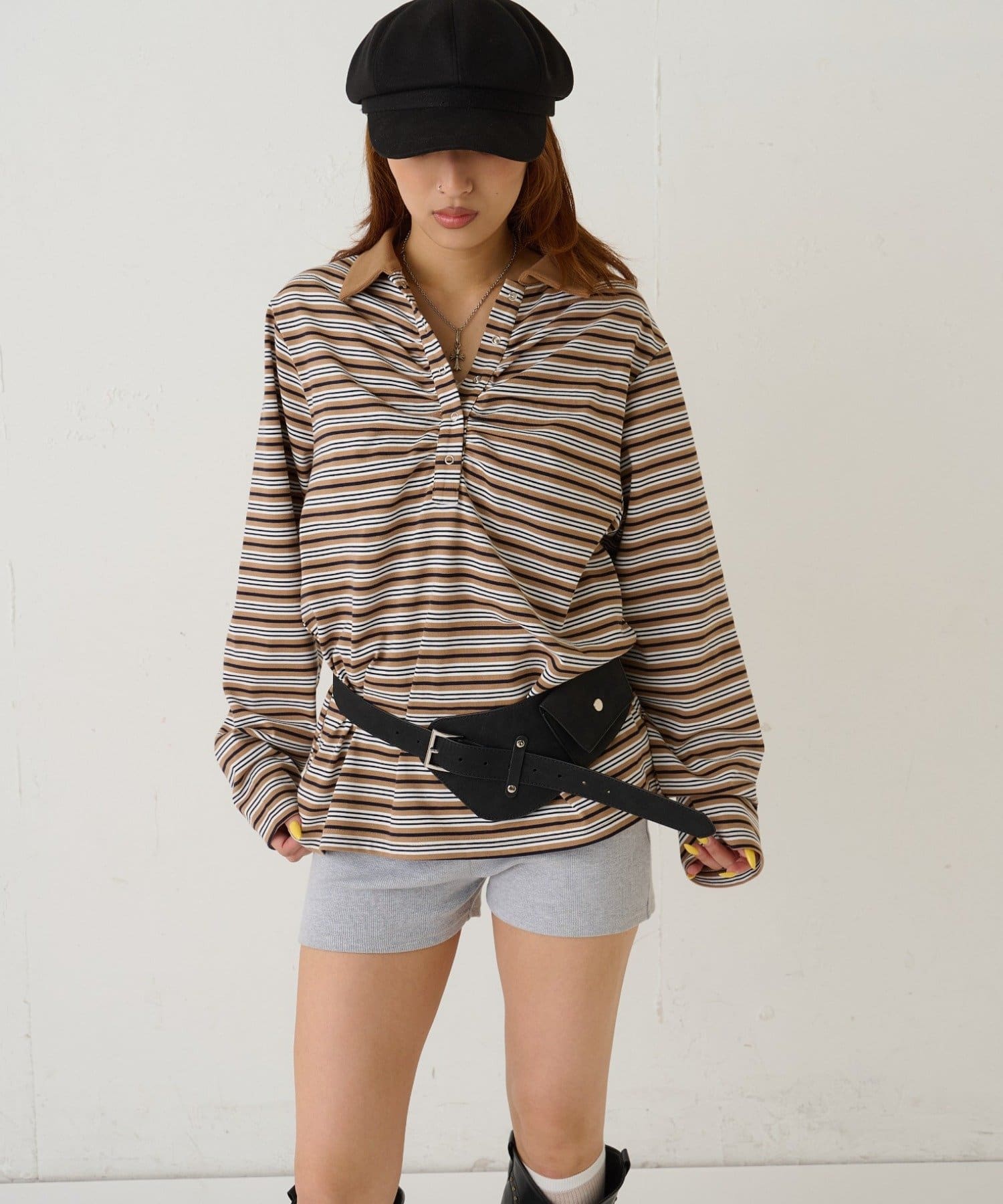 WHO’S WHO gallery(フーズフーギャラリー) マルチボーダーギャザーポロ