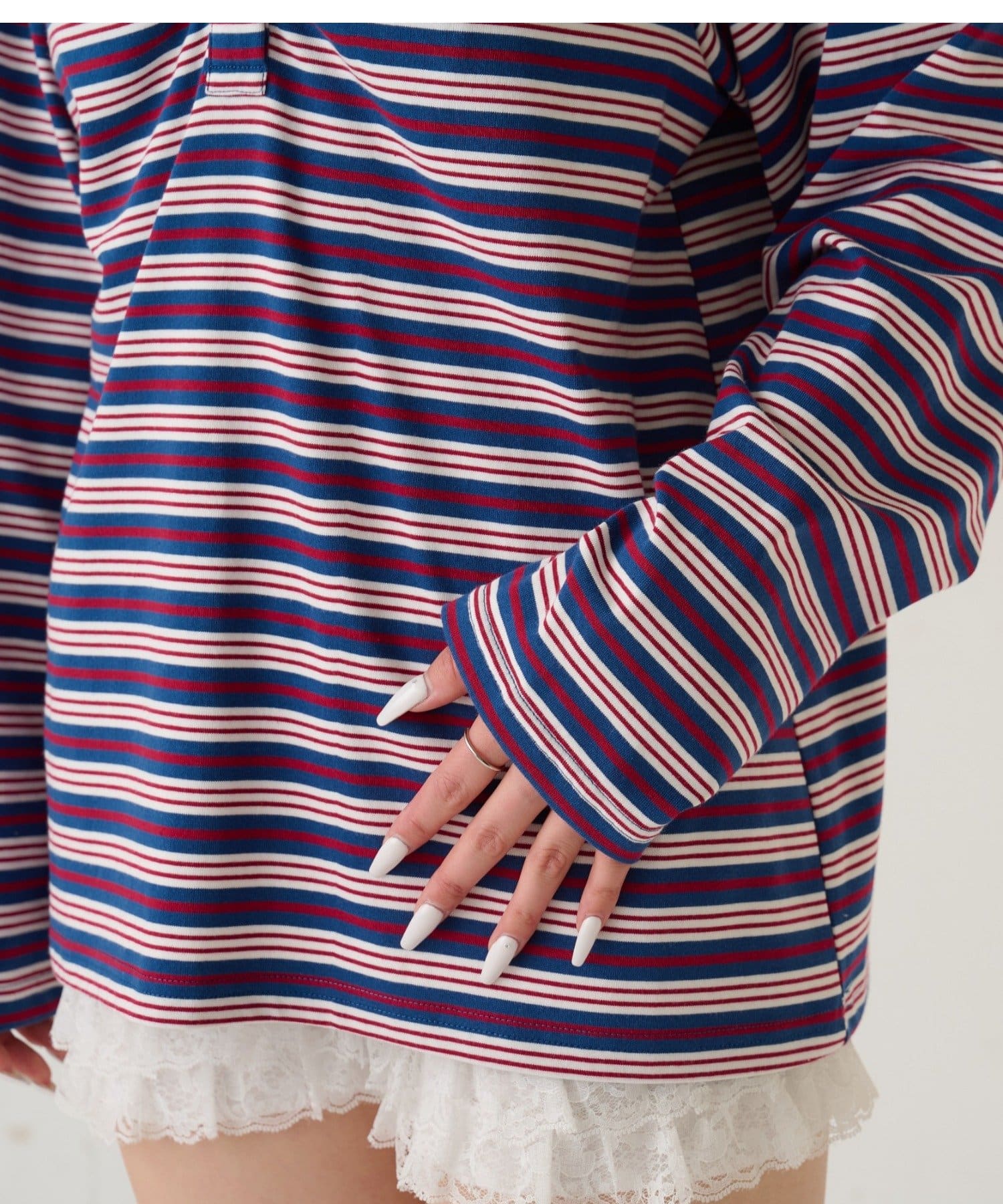 WHO’S WHO gallery(フーズフーギャラリー) マルチボーダーギャザーポロ