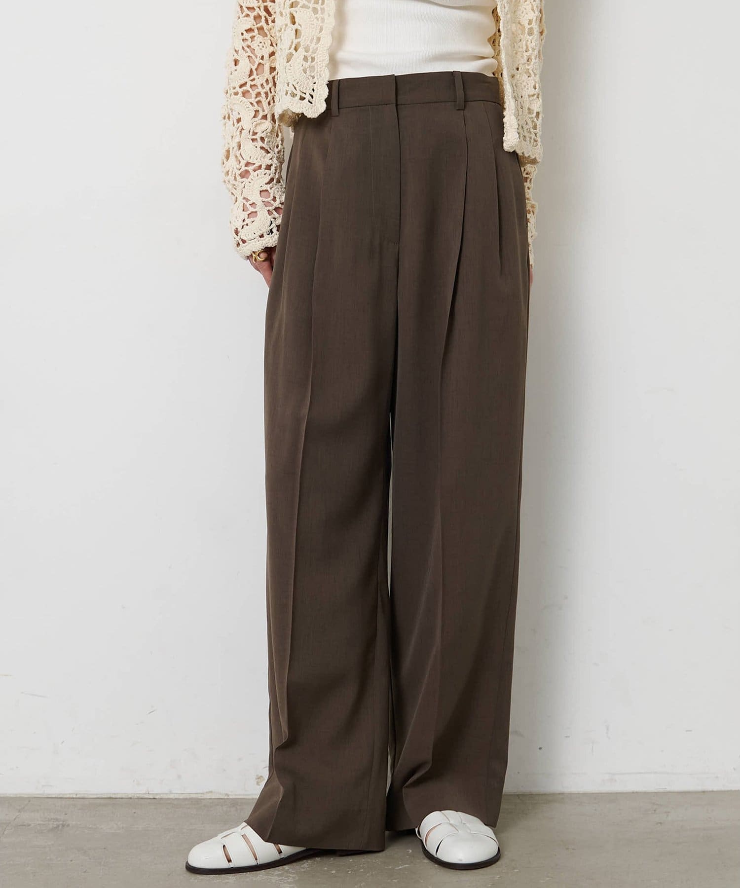 Whim Gazette(ウィム ガゼット) ＜3/19インスタLIVEご紹介アイテム＞＜WEB限定＞【THE PAUSE】タックパンツ