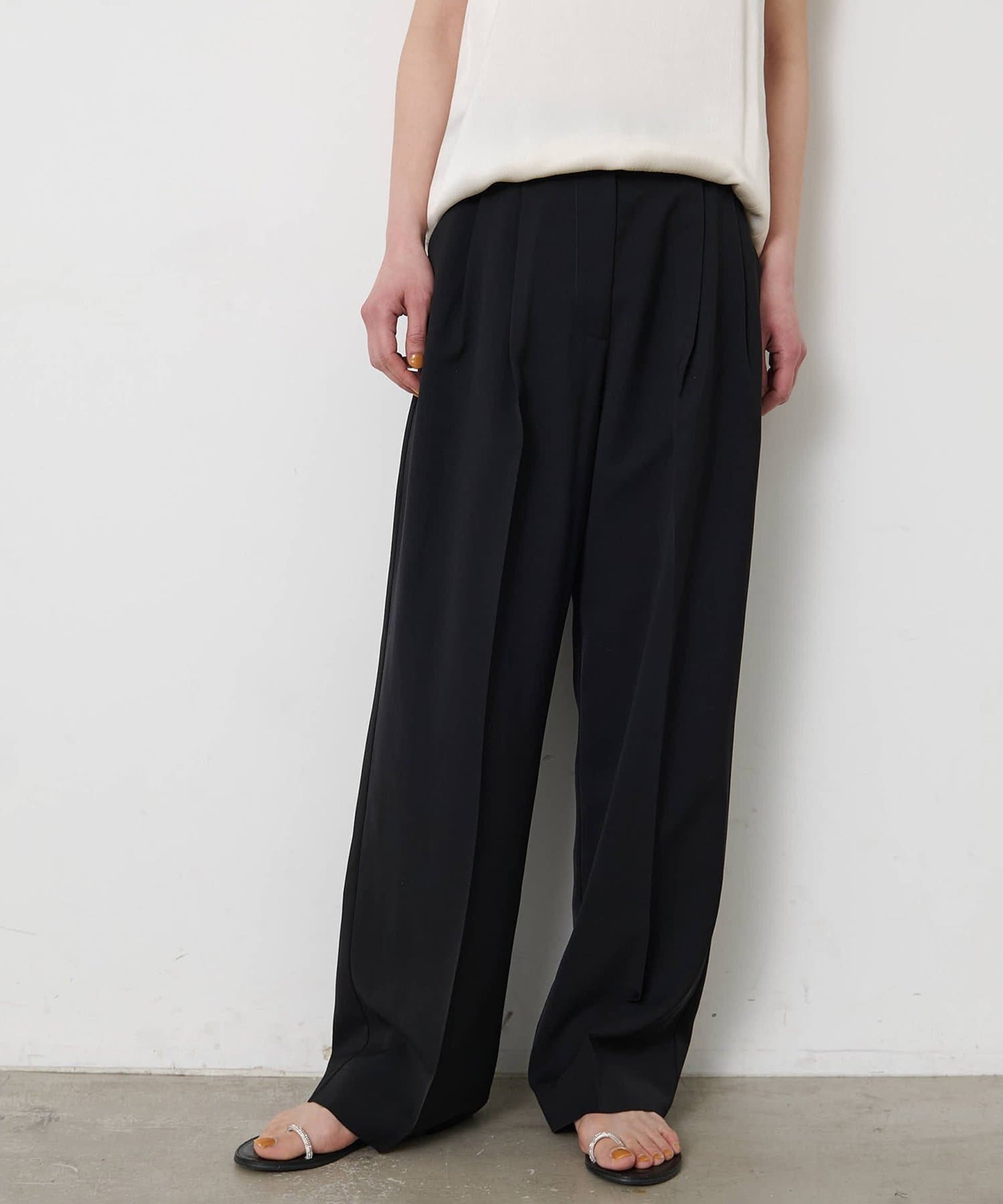 Whim Gazette(ウィム ガゼット) ＜3/19インスタLIVEご紹介アイテム＞＜WEB限定＞【THE PAUSE】タックパンツ