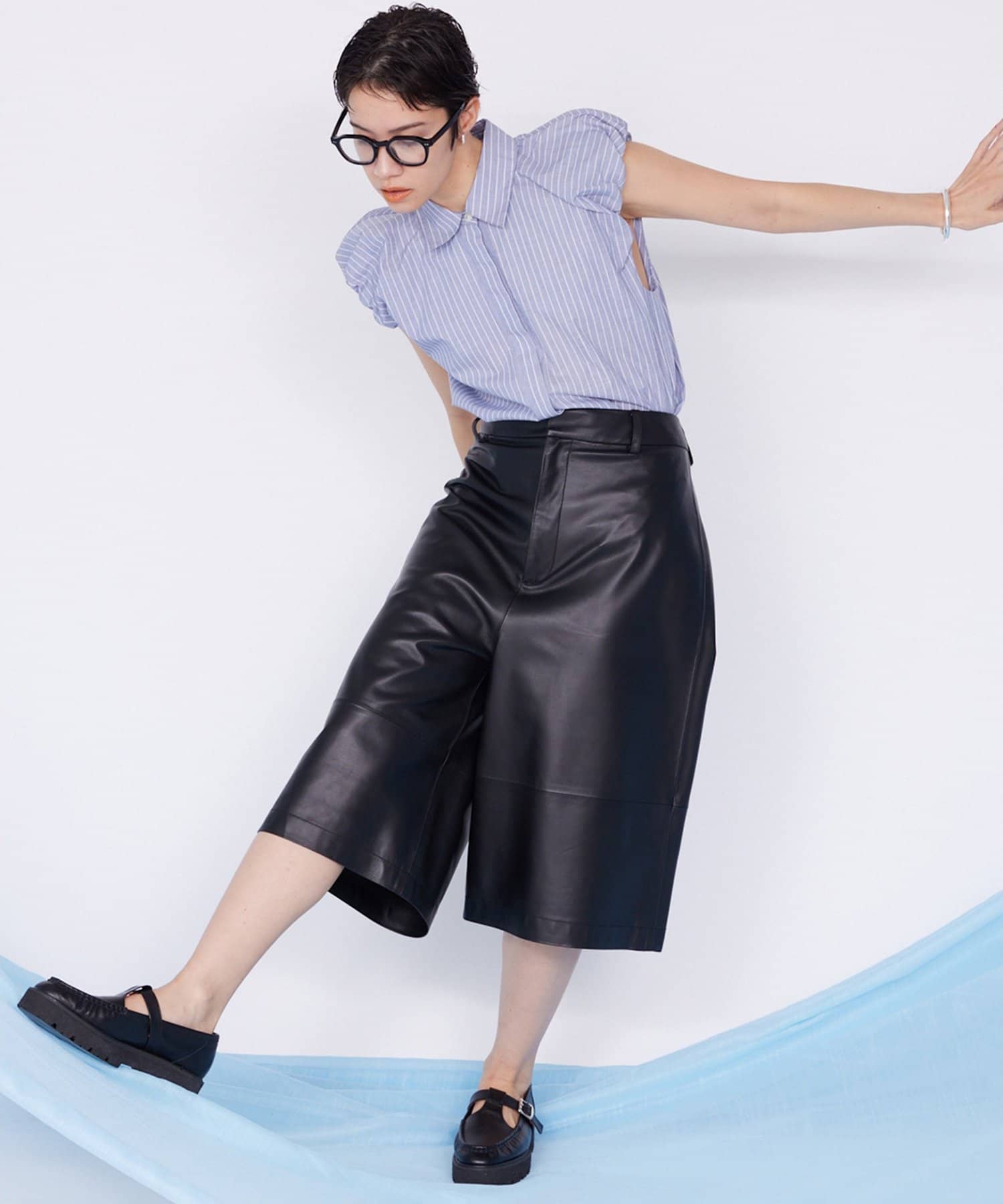 Whim Gazette(ウィム ガゼット) ＜3/19インスタLIVEご紹介アイテム＞【THE PAUSE】袖ギャザーノースリーブシャツ