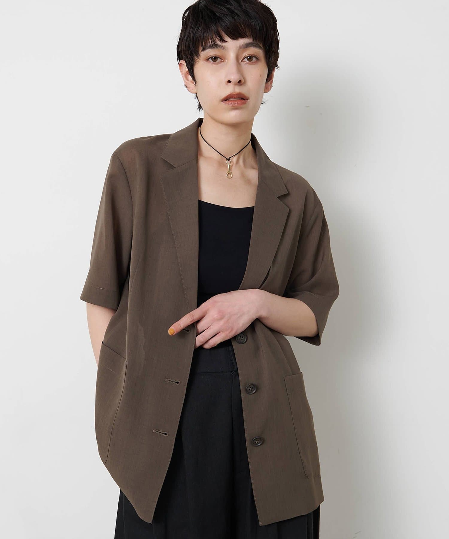 Whim Gazette(ウィム ガゼット) 【THE PAUSE】シアーハーフスリーブジャケット