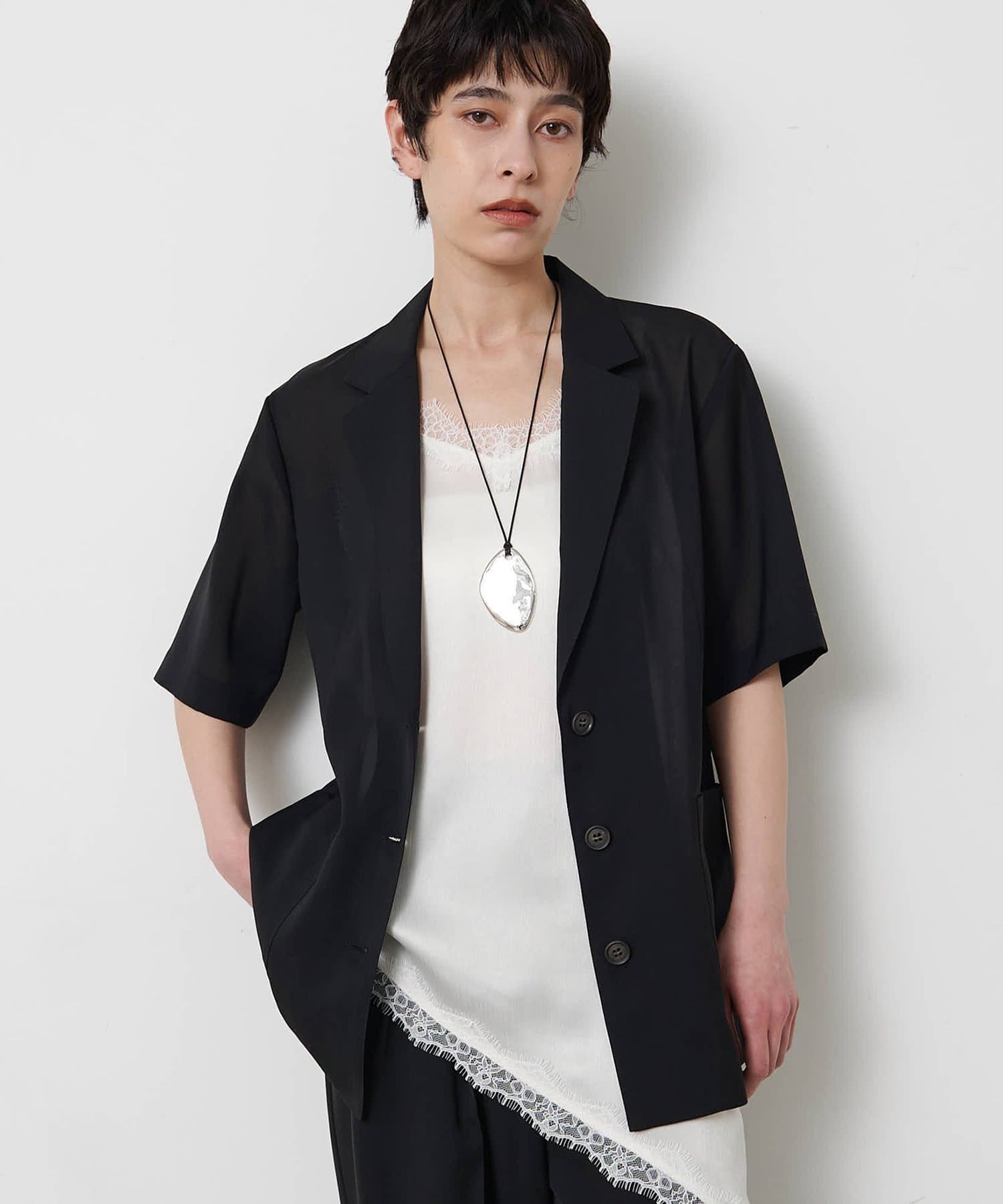 Whim Gazette(ウィム ガゼット) 【THE PAUSE】シアーハーフスリーブジャケット