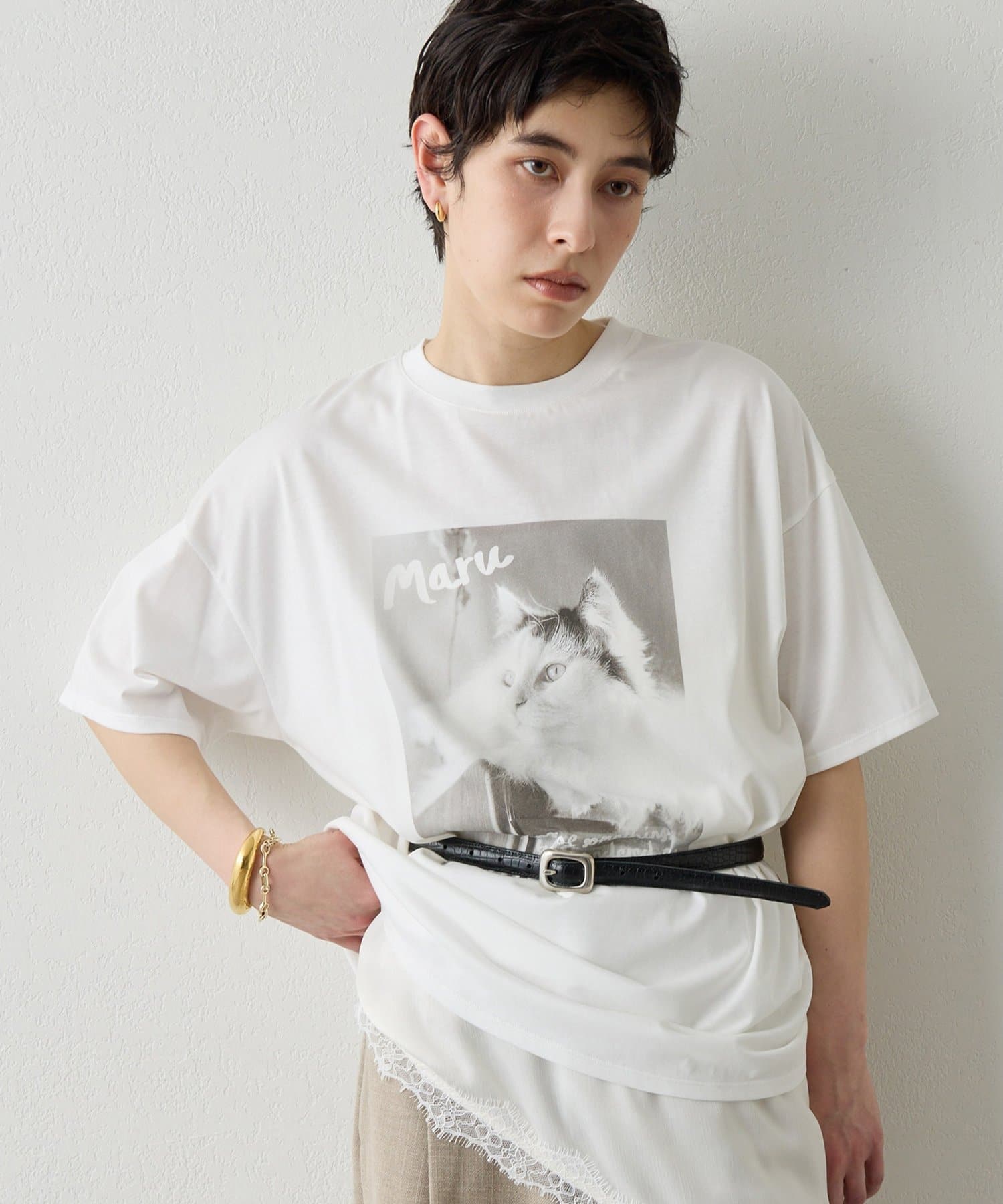 Whim Gazette(ウィム ガゼット) 【THE PAUSE】CATフォトTシャツ