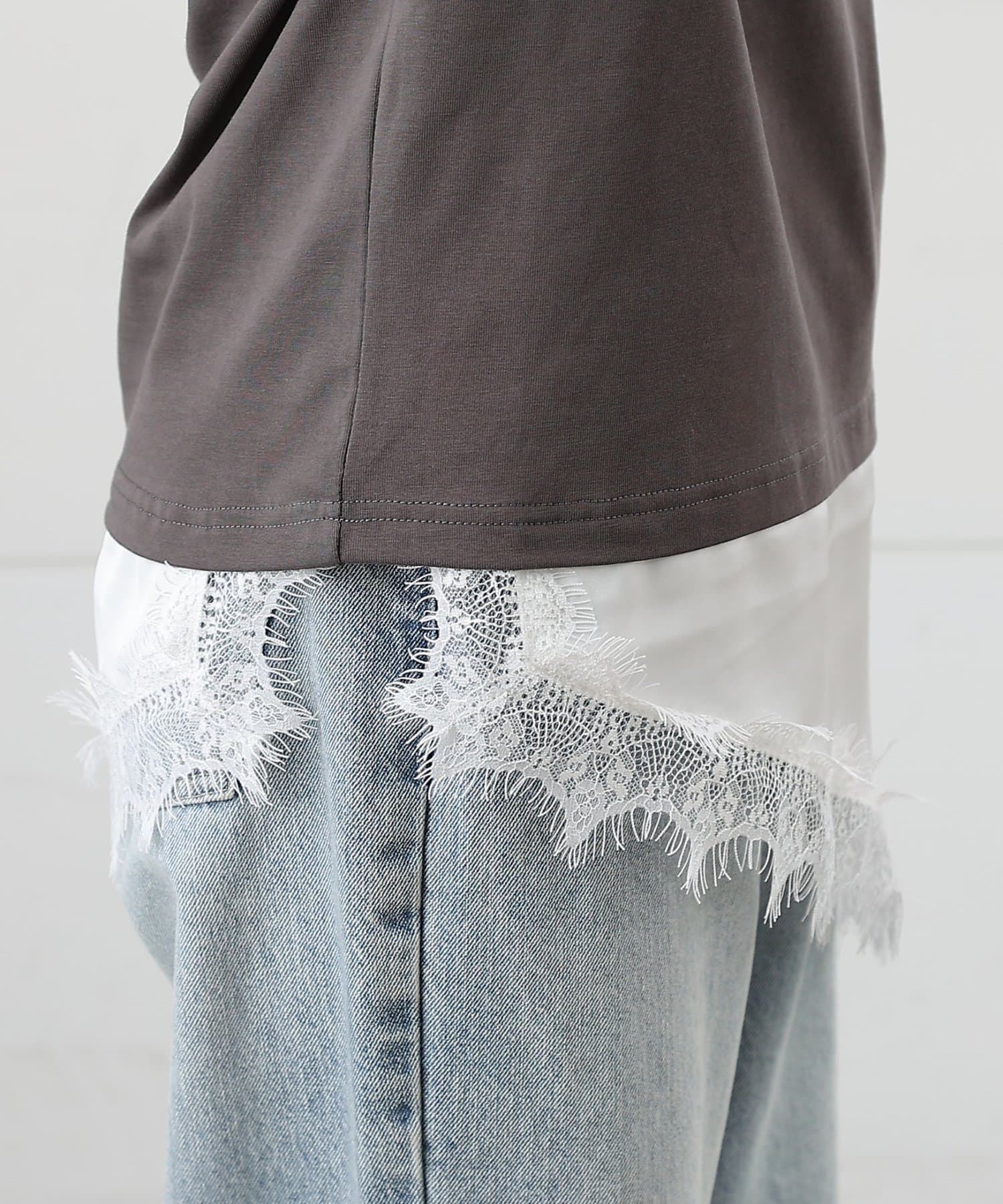 COLONY 2139(コロニー トゥーワンスリーナイン) 接触冷感アイラッシュレースドッキングTシャツ