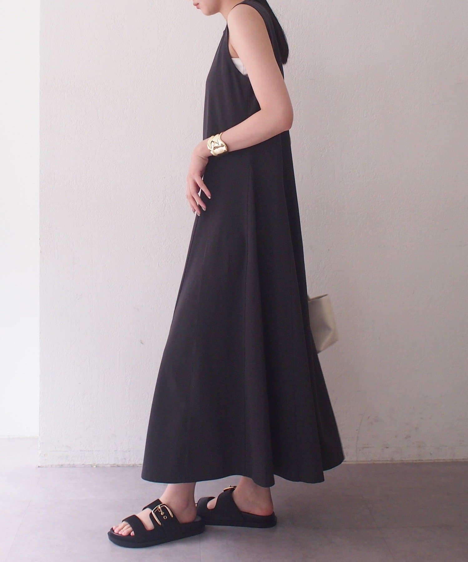 LOUNGEDRESS(ラウンジドレス) 前後2wayヘンリーフレアカットワンピース