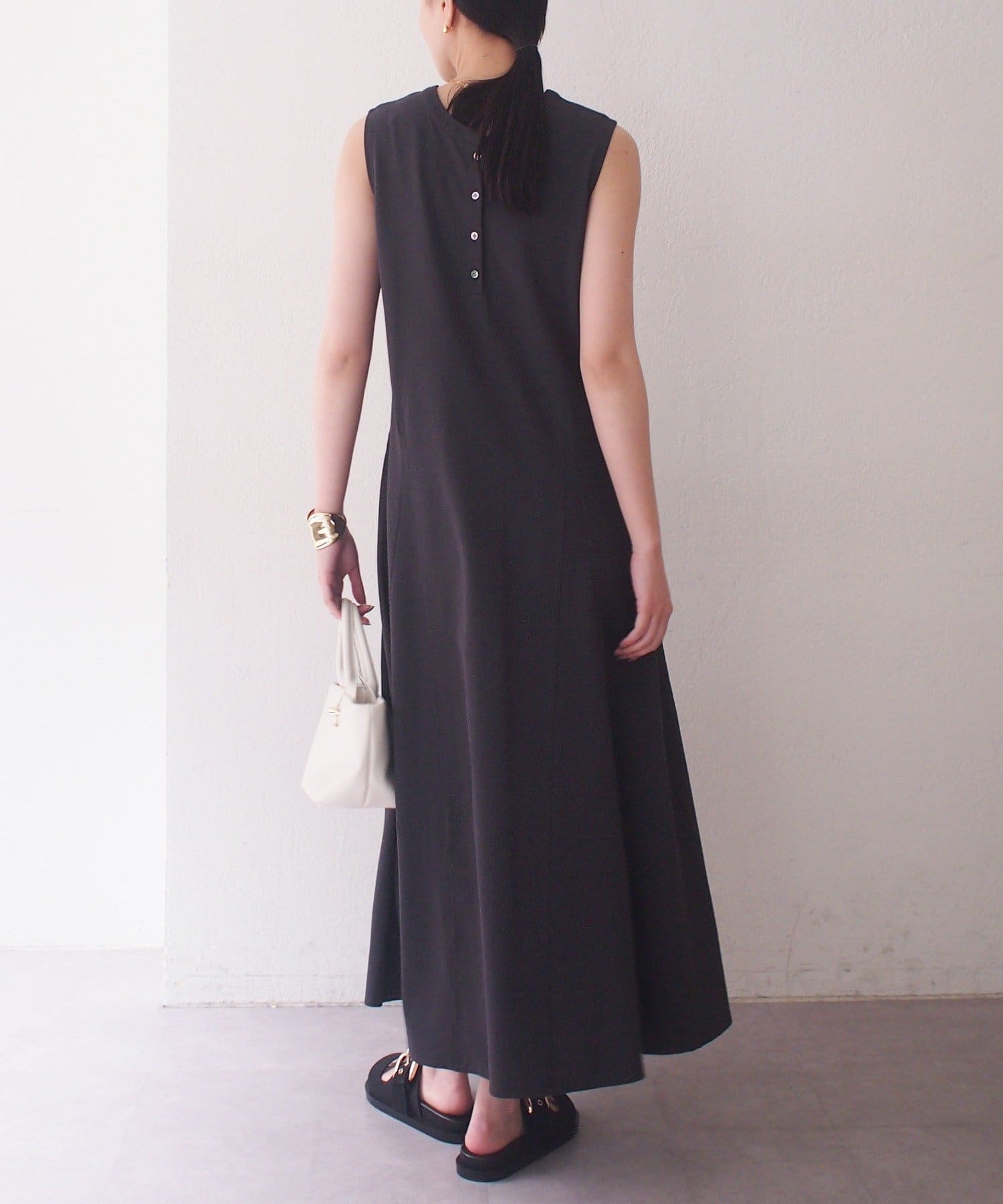 LOUNGEDRESS(ラウンジドレス) 前後2wayヘンリーフレアカットワンピース