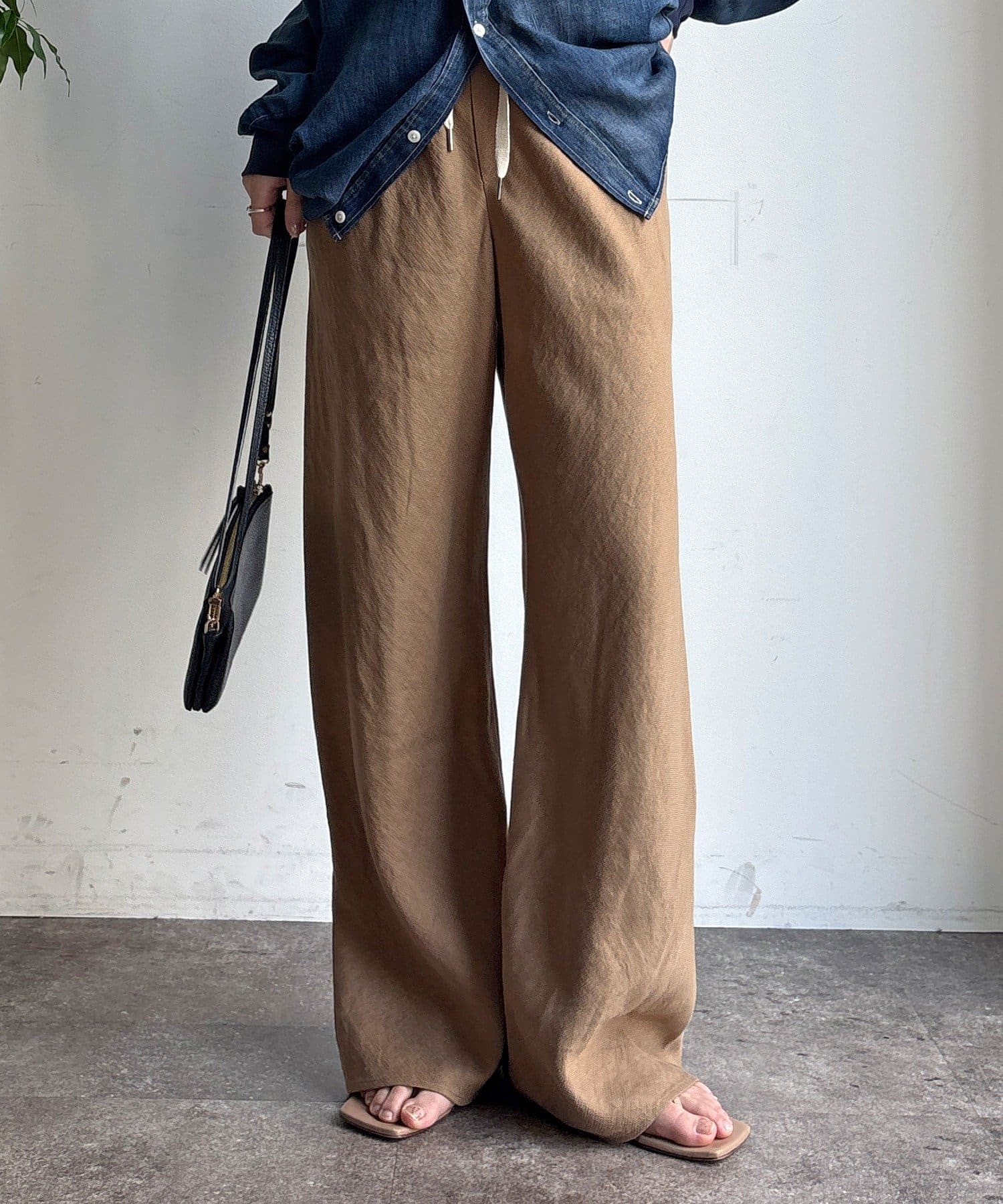 DOUDOU(ドゥドゥ) リネンバイヤスパンツ