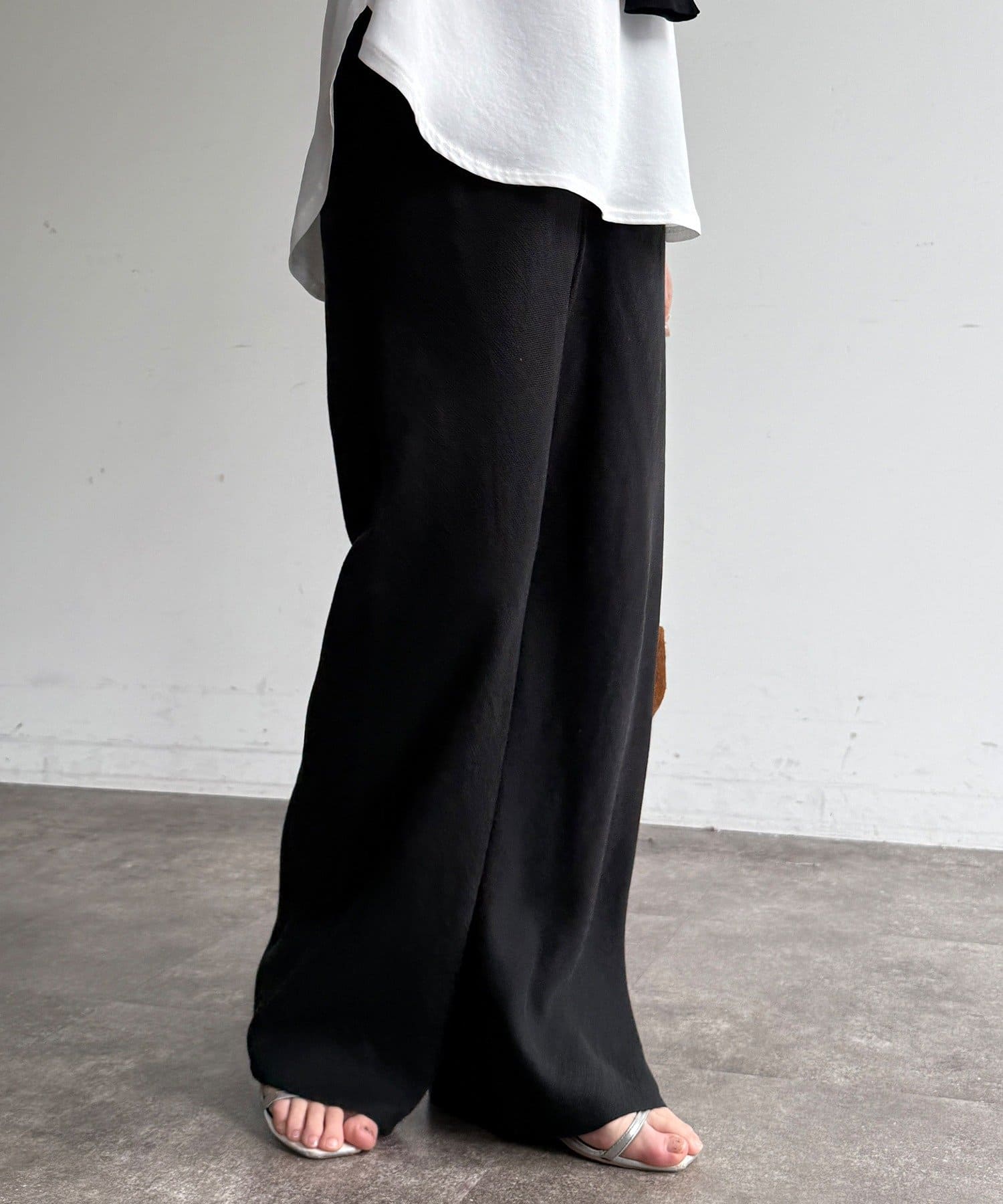 DOUDOU(ドゥドゥ) リネンバイヤスパンツ