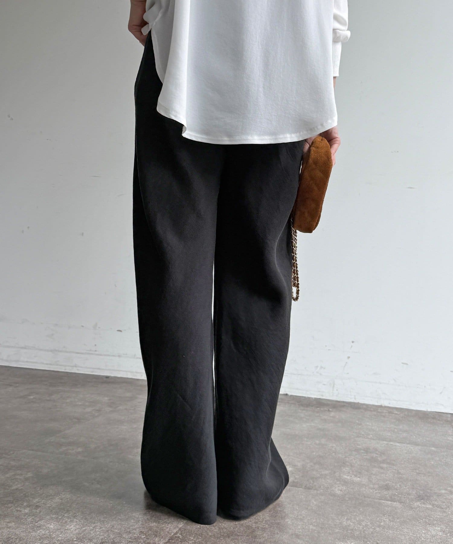 DOUDOU(ドゥドゥ) リネンバイヤスパンツ