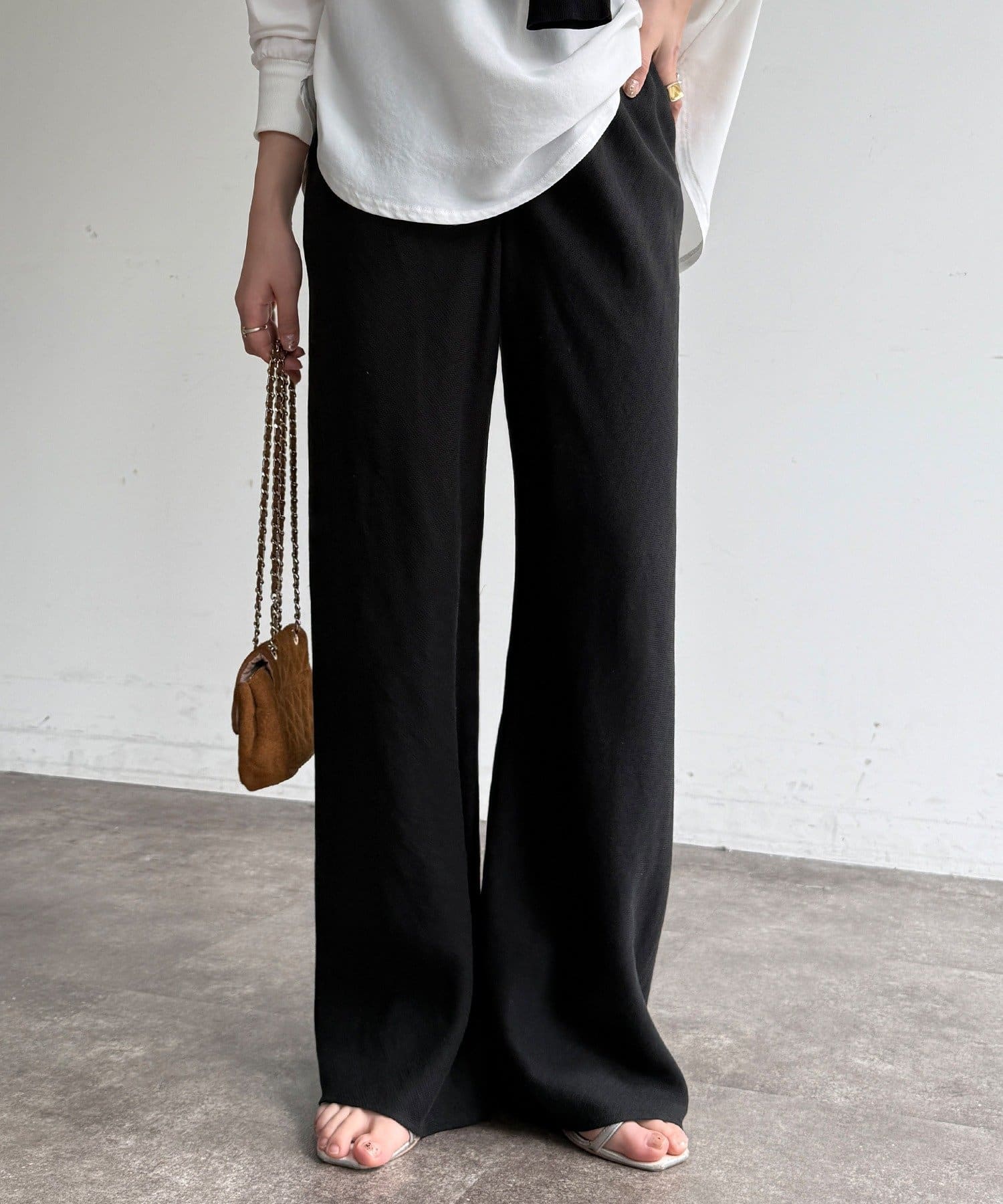 DOUDOU(ドゥドゥ) リネンバイヤスパンツ