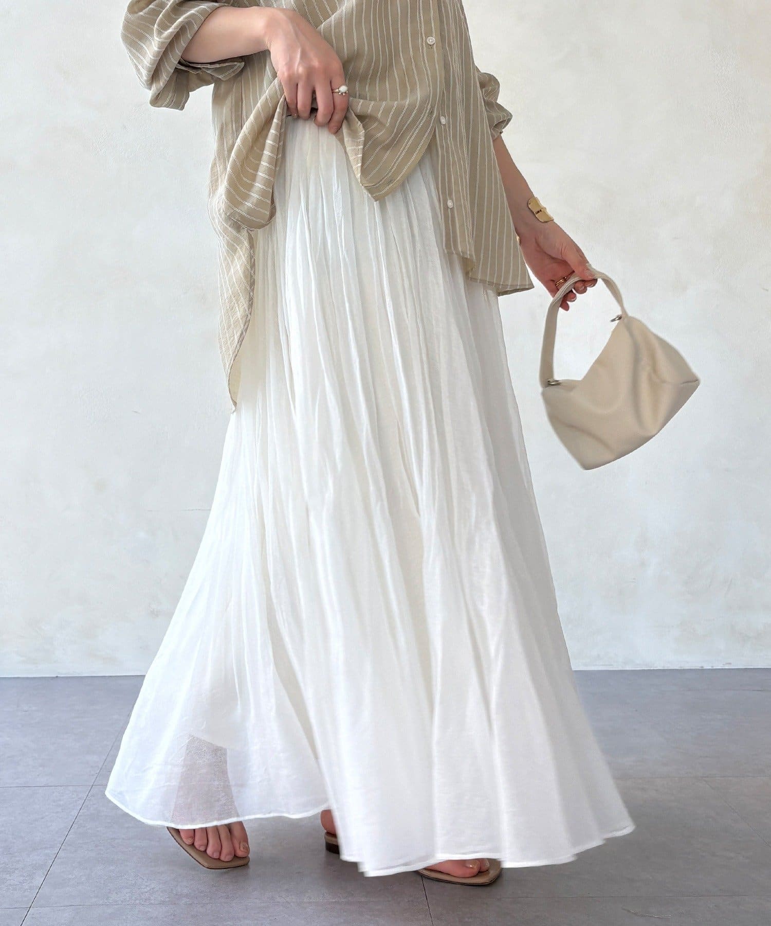 DOUDOU(ドゥドゥ) ランダムプリーツボリュームスカート