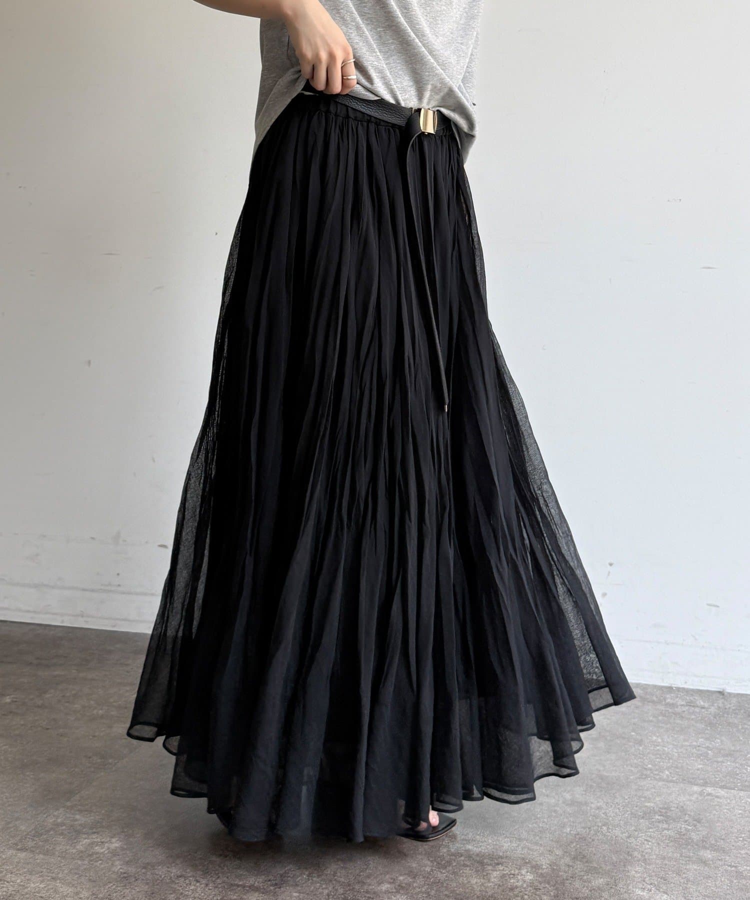 DOUDOU(ドゥドゥ) ランダムプリーツボリュームスカート