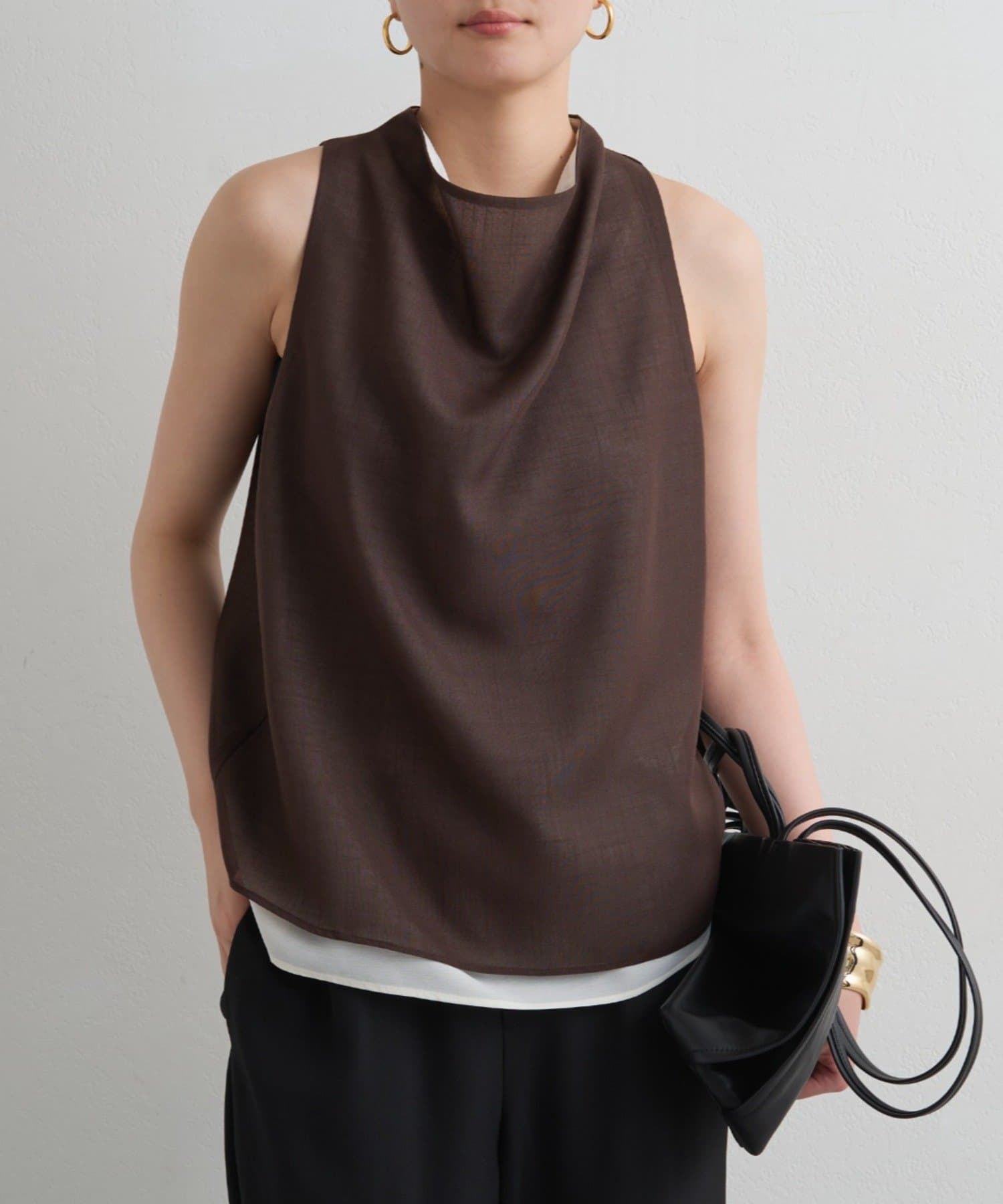 LOUNGEDRESS(ラウンジドレス) 麻調ドレープブラウス