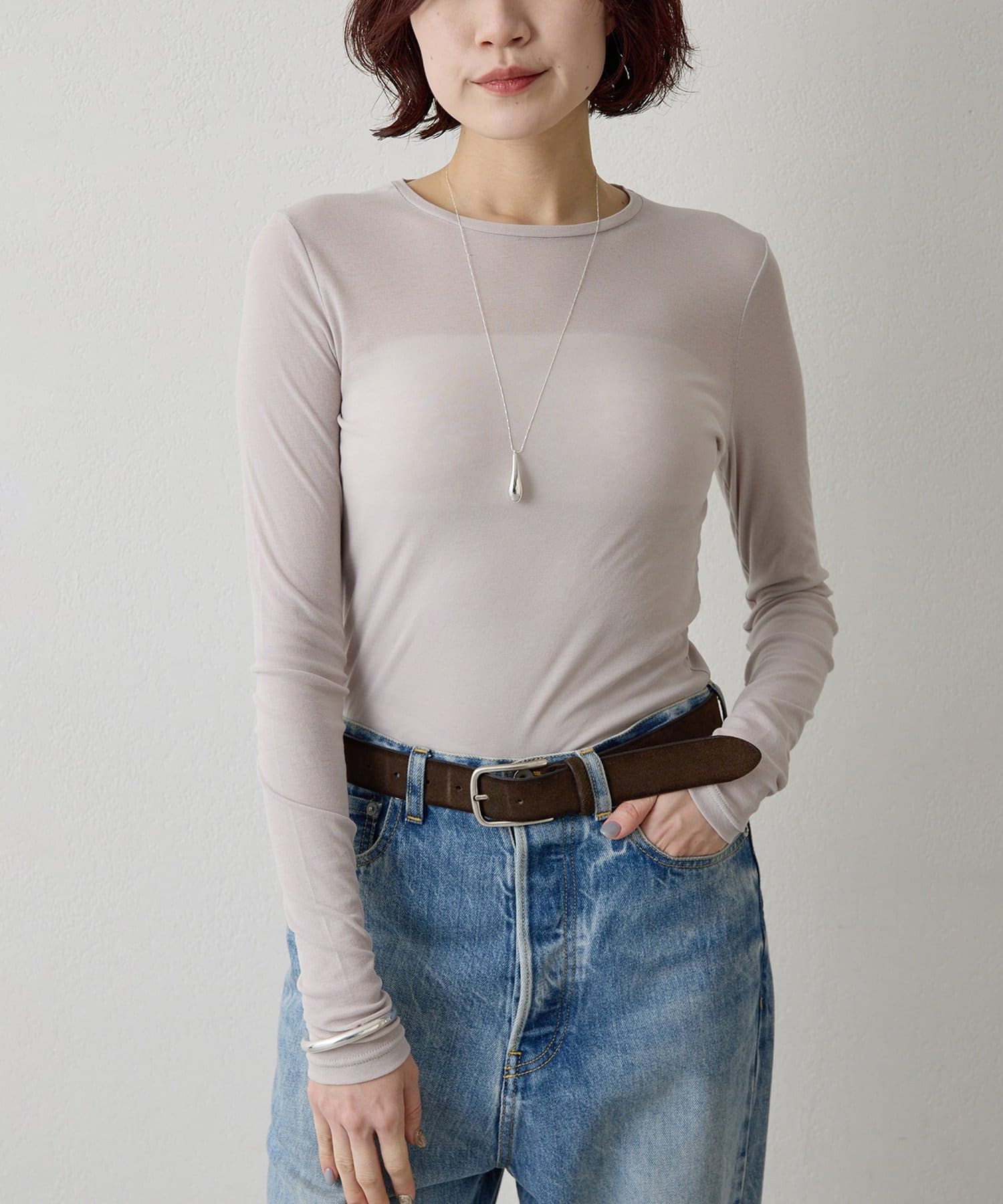 Whim Gazette(ウィム ガゼット) シアーストレッチロンTEE