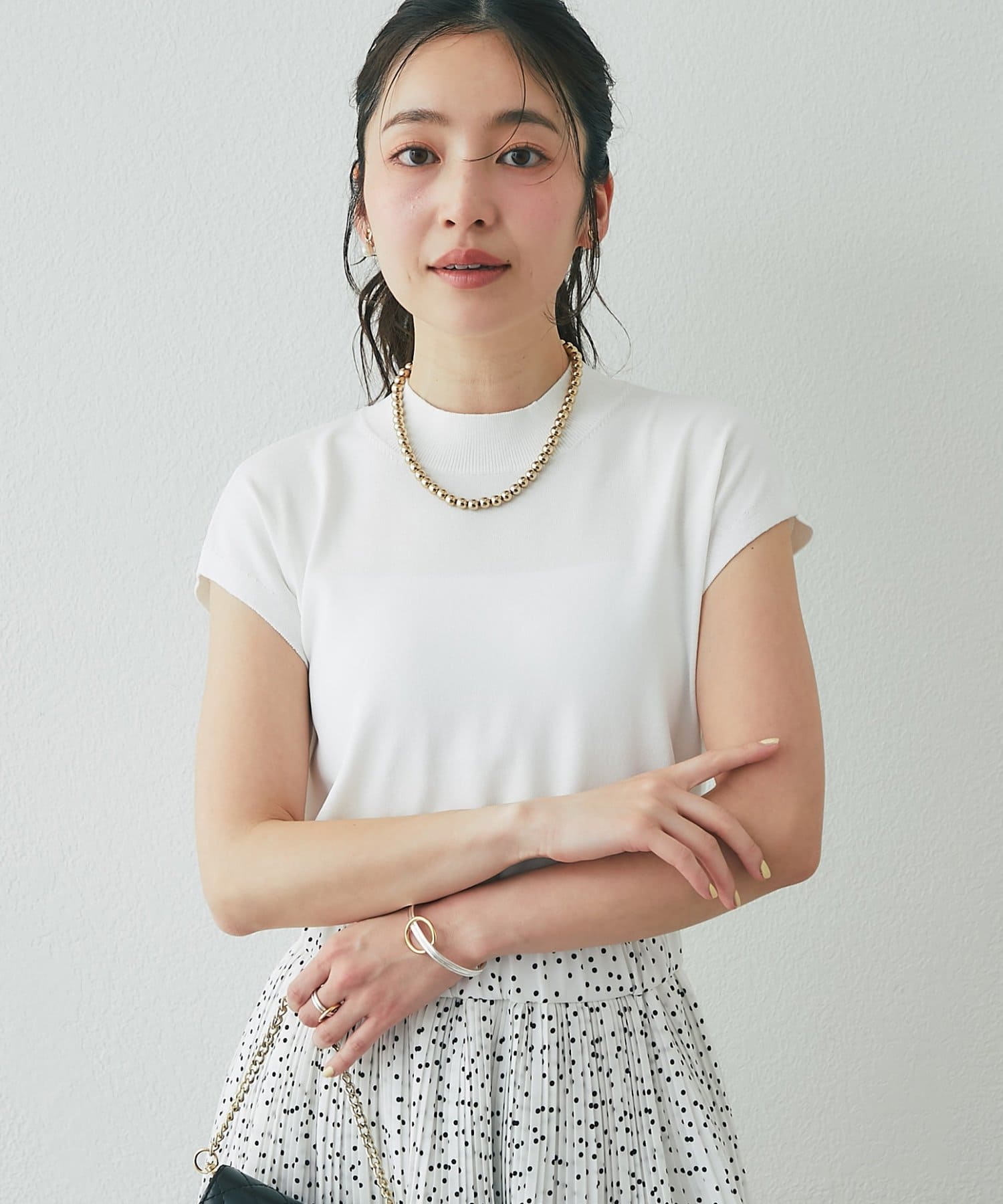 La boutique BonBon(ラブティックボンボン) クールタッチUVハイネックフレンチニット