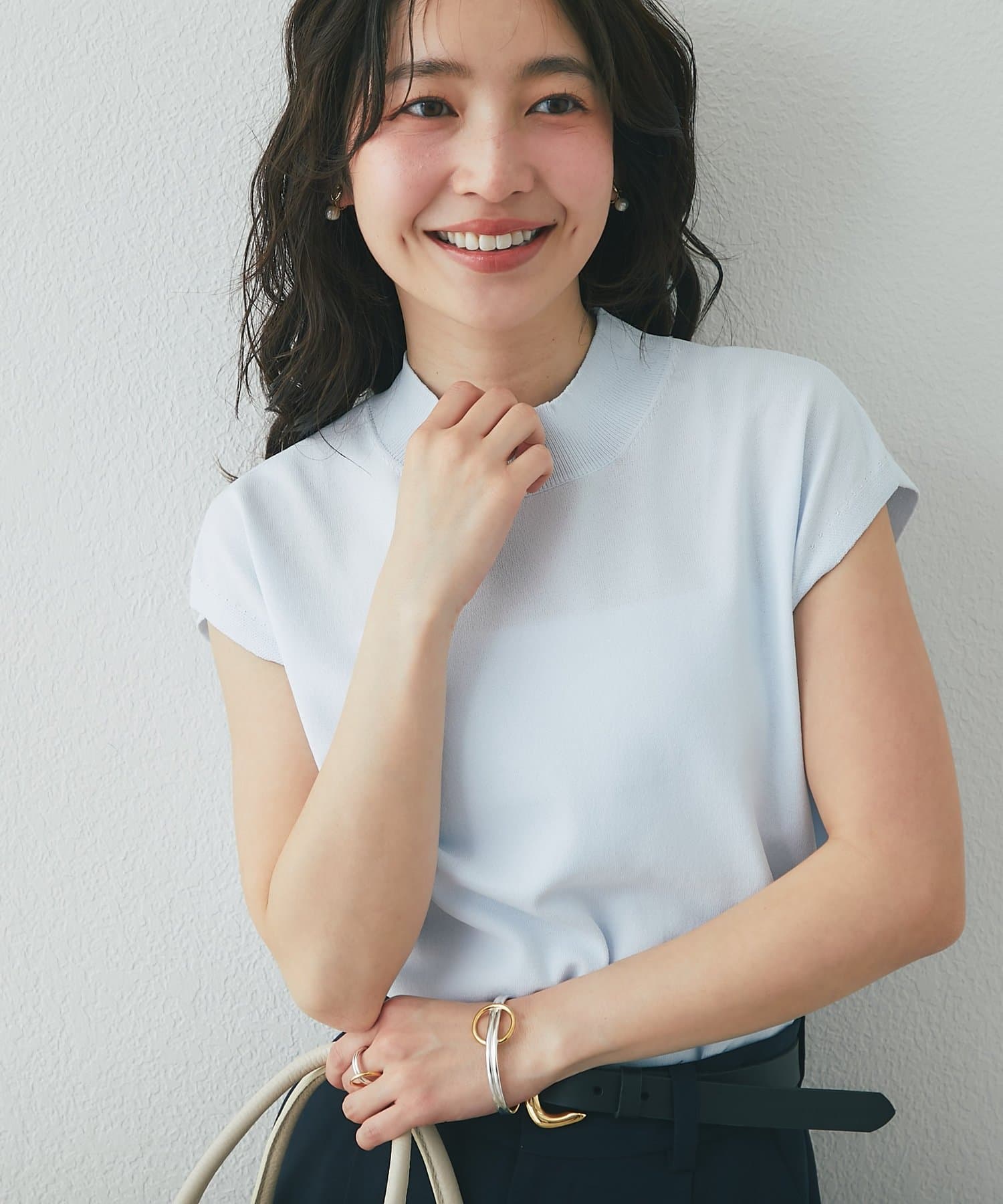 La boutique BonBon(ラブティックボンボン) クールタッチUVハイネックフレンチニット