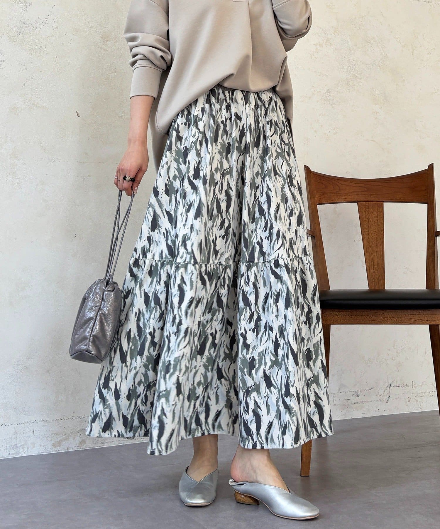 un dix cors(アンディコール) サークルストレッチ柄スカート