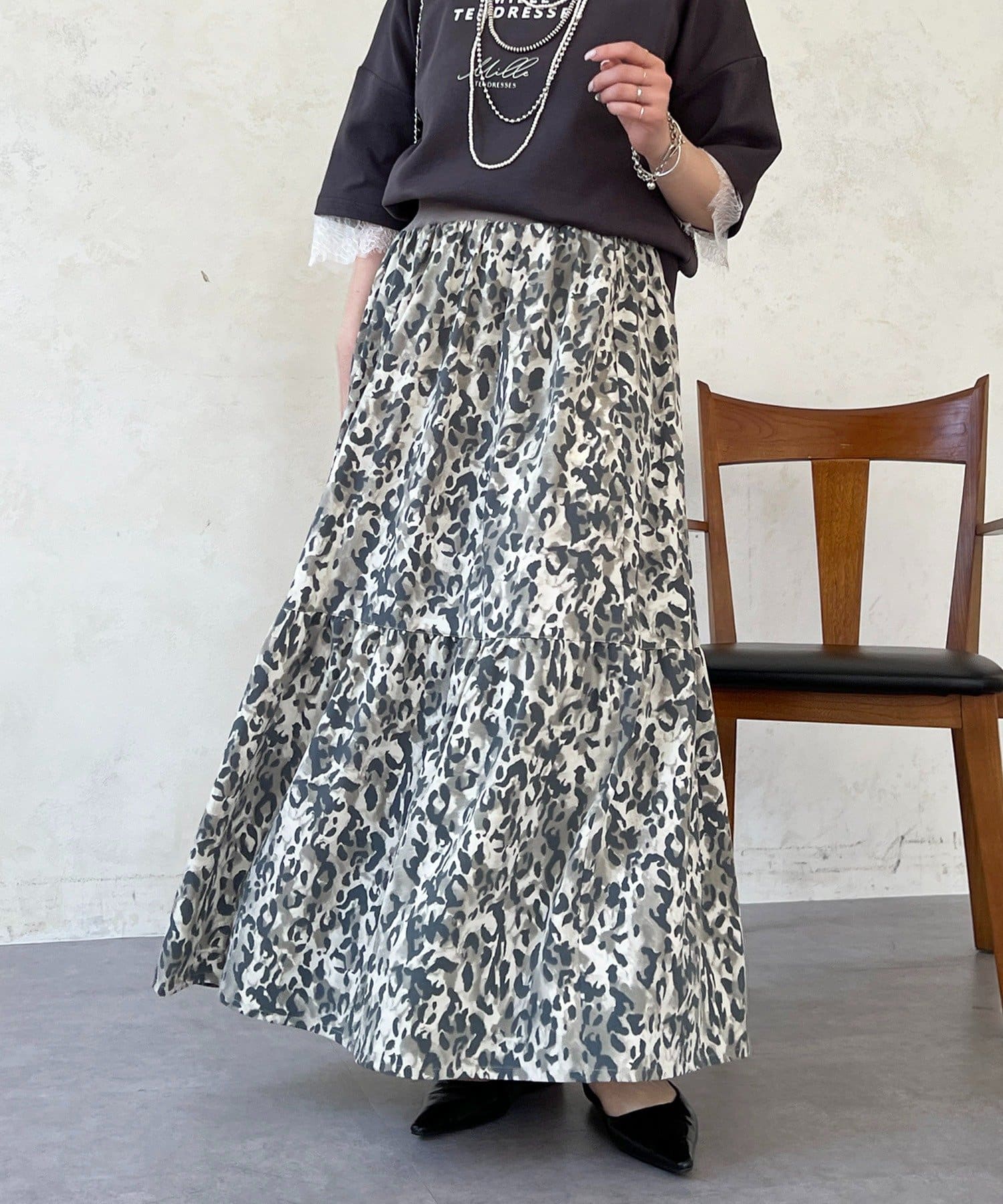 un dix cors(アンディコール) サークルストレッチ柄スカート