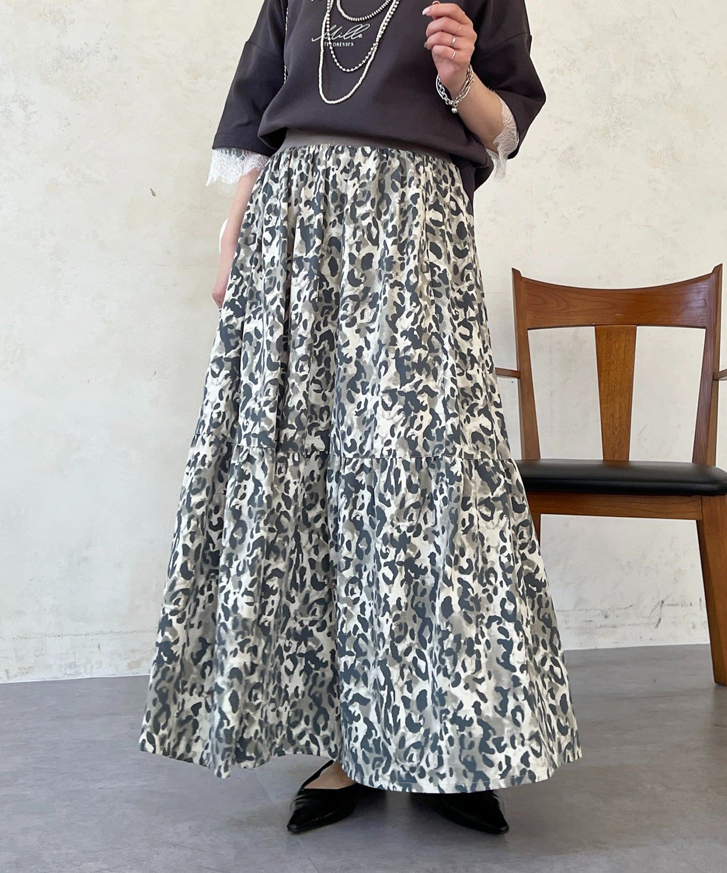 un dix cors(アンディコール) サークルストレッチ柄スカート