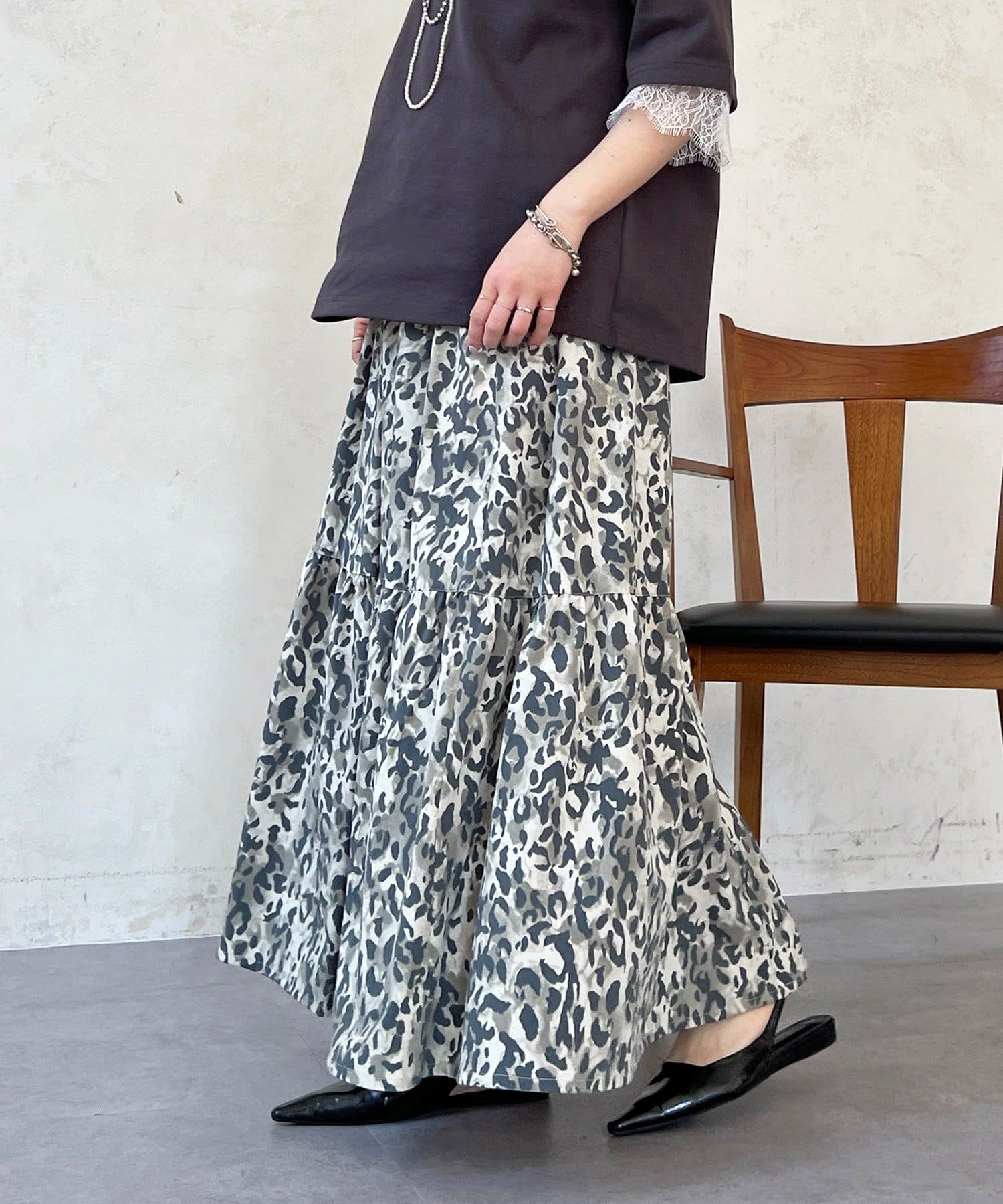 un dix cors(アンディコール) サークルストレッチ柄スカート