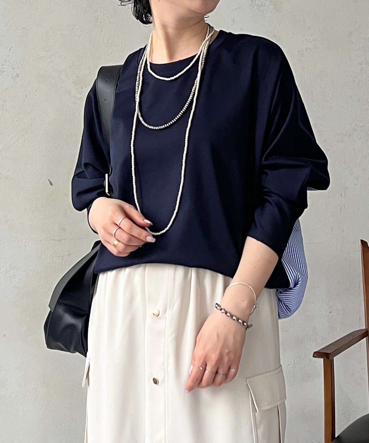 un dix cors(アンディコール) ポンチローマバック切り替えプルオーバー