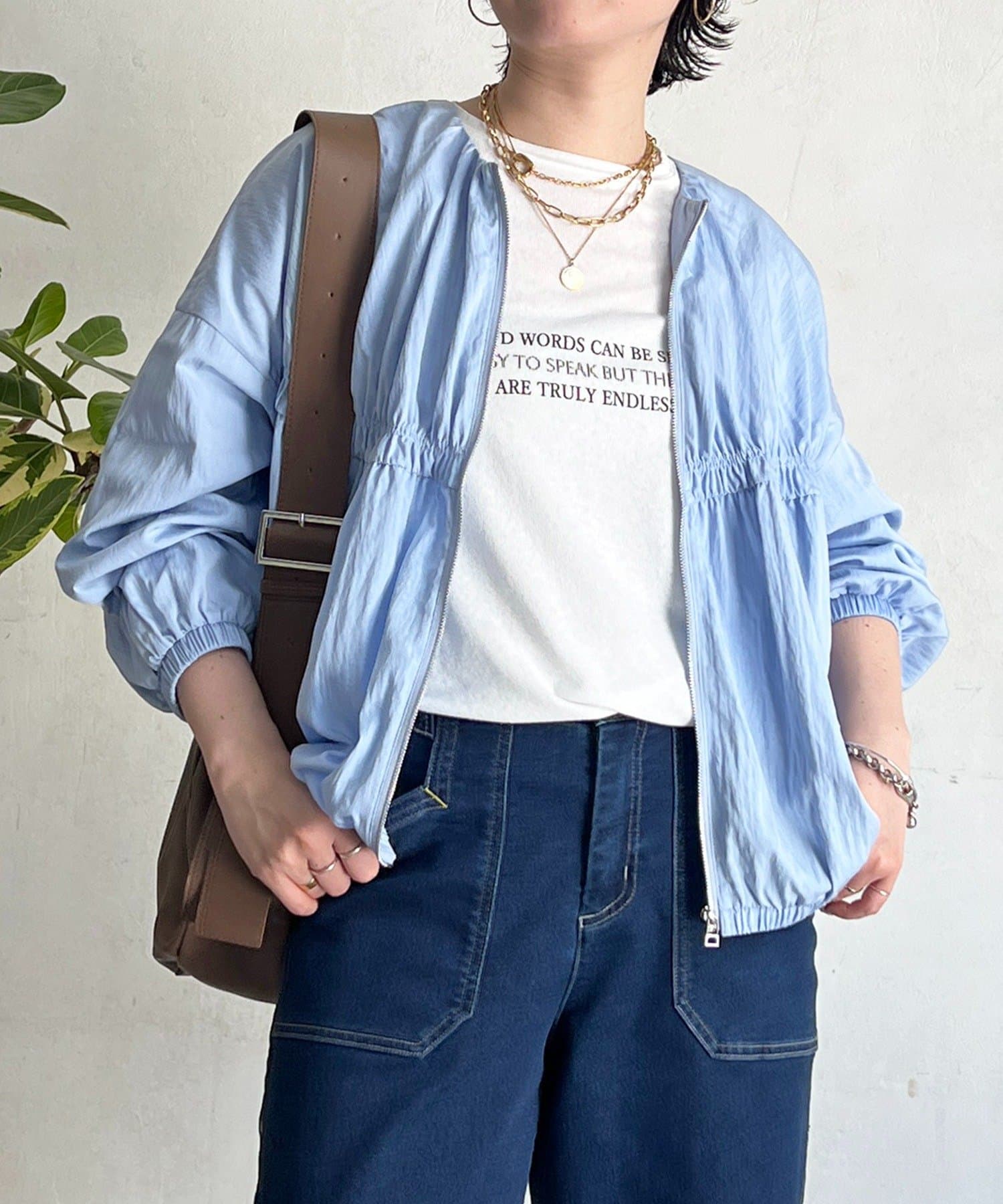 un dix cors(アンディコール) ギャザー切り替えブルゾン