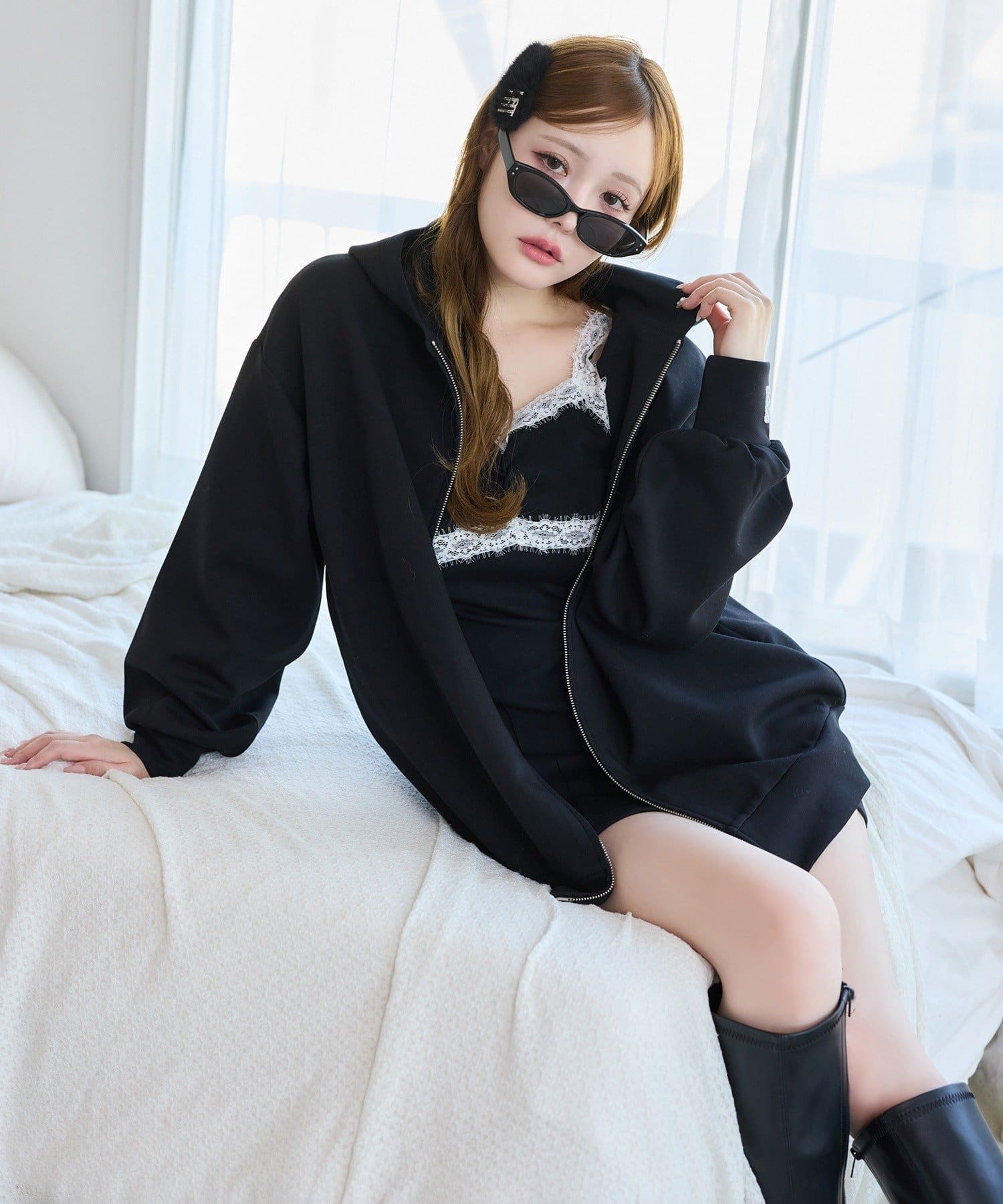 NICE CLAUP / OLIVE des OLIVE OUTLET(ナイスクラップ  / オリーブ デ オリーブ アウトレット) 【one after anoter】フードレースパーカー