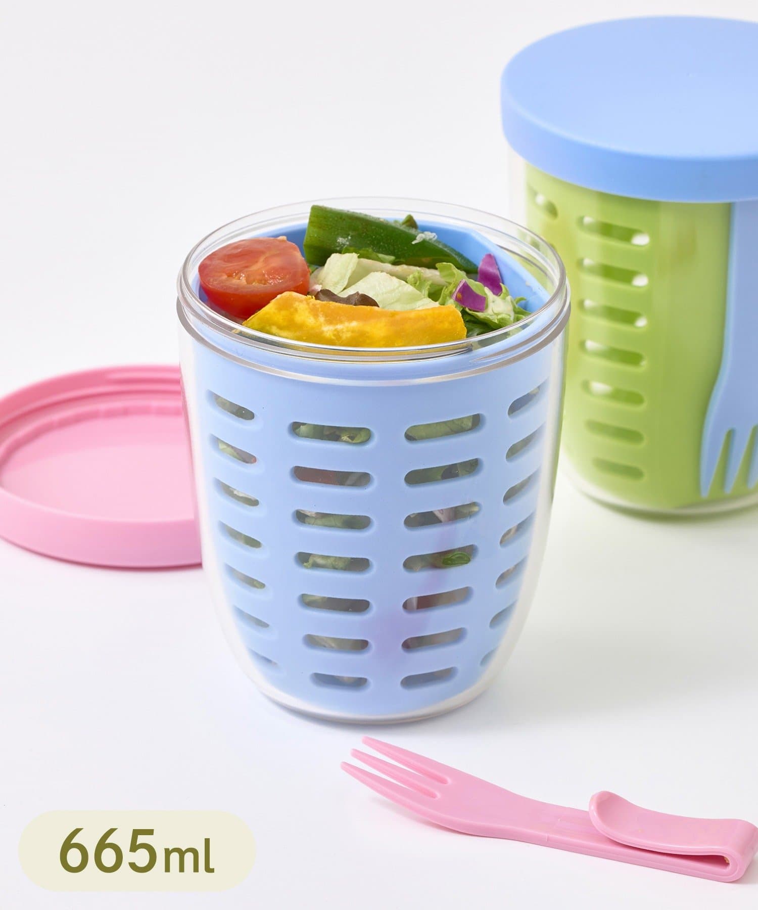 3COINS(スリーコインズ) ザル付きサラダコンテナ