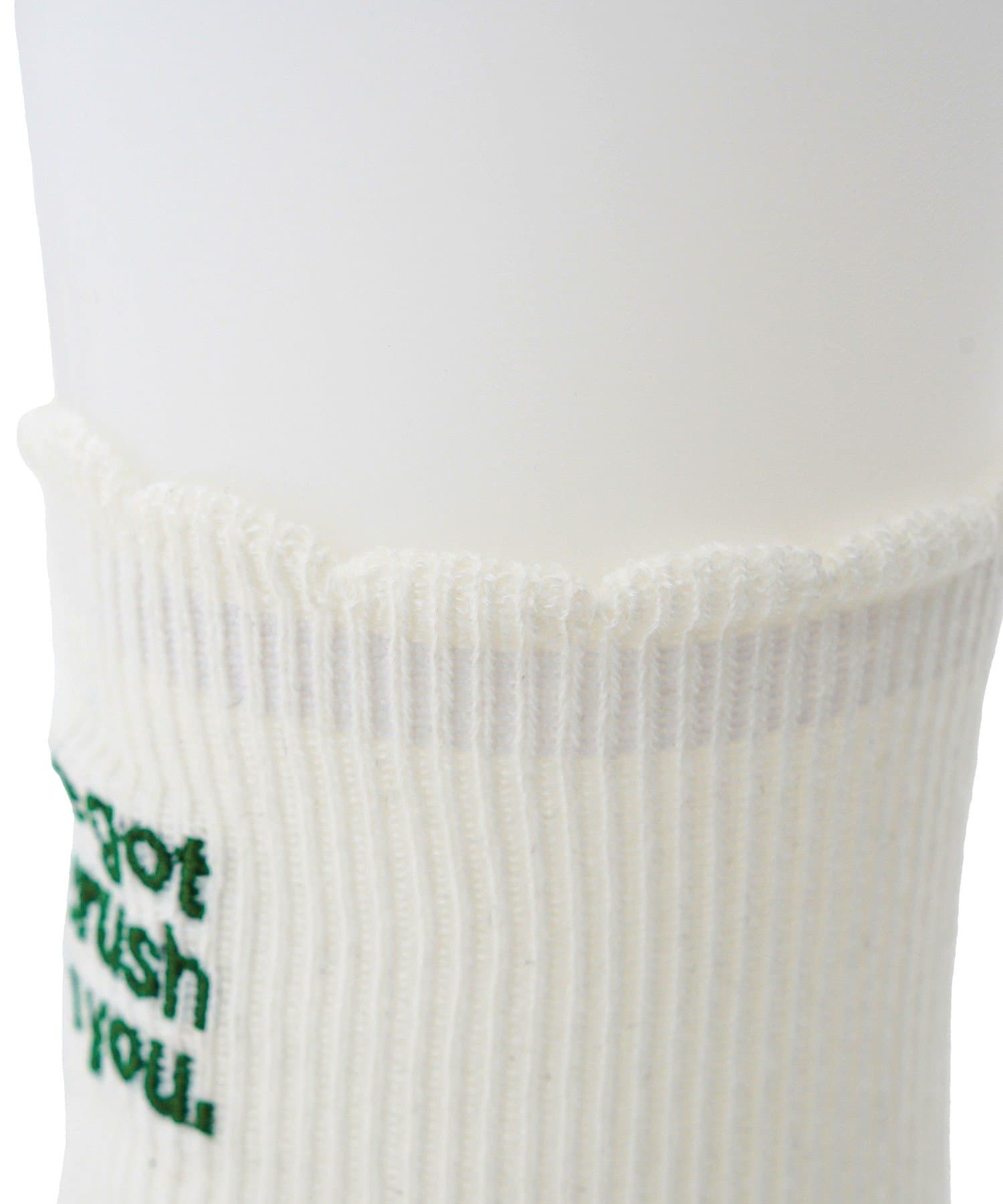 3COINS(スリーコインズ) スカラップレースロゴ刺繍ソックス